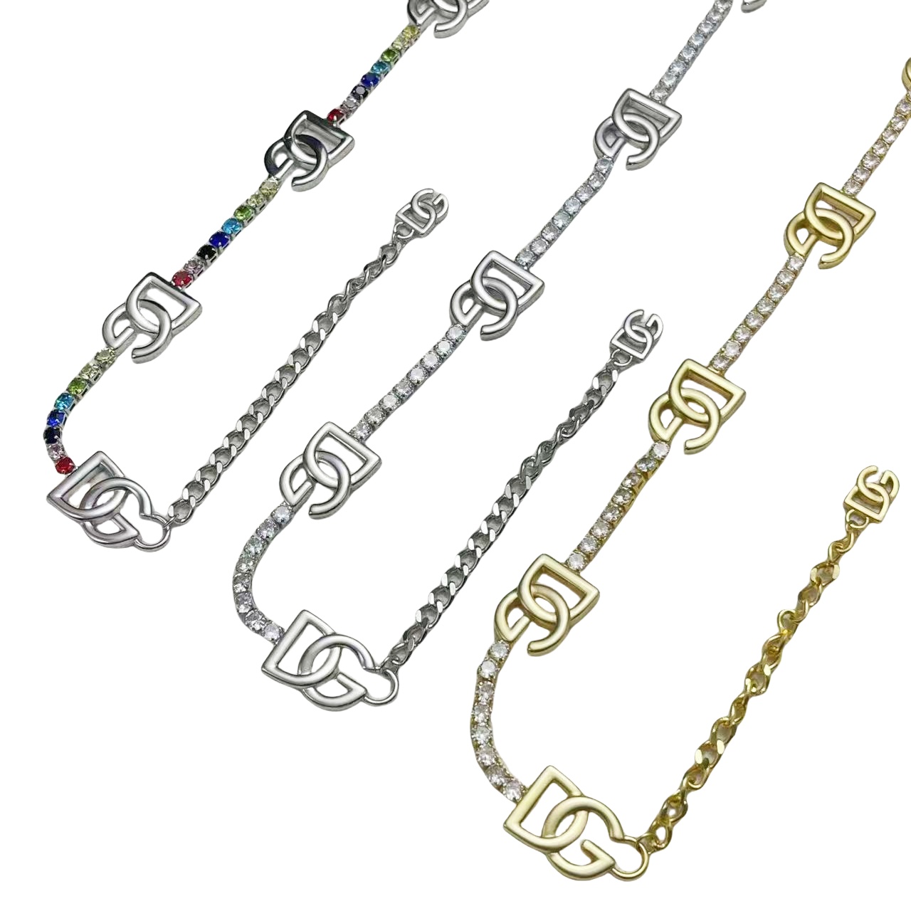 DGN010 Dolce gabbana Crystal DG logo Tennis choker necklace - ccjewelryacc