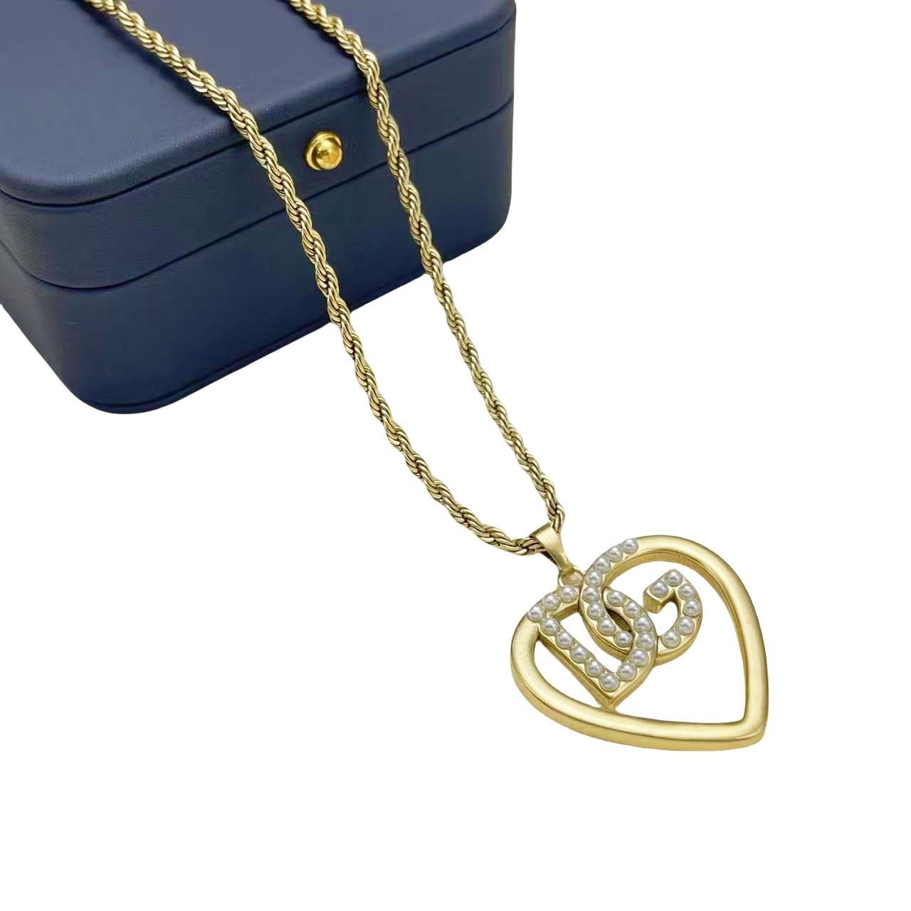 DGT027 Dolce gabbana heart pendant necklace and earrings set - ccjewelryacc