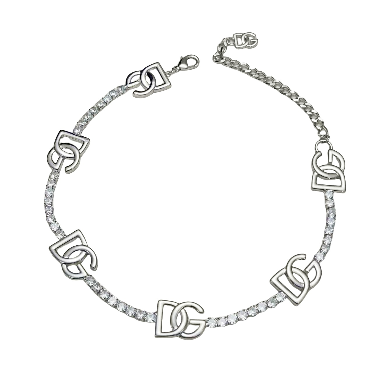 DGN010 Dolce gabbana Crystal DG logo Tennis choker necklace - ccfashionjewelry