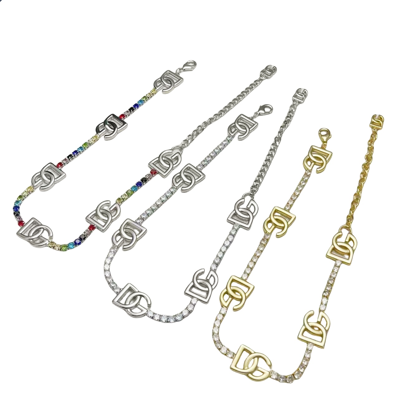 DGN010 Dolce gabbana Crystal DG logo Tennis choker necklace - ccjewelryacc