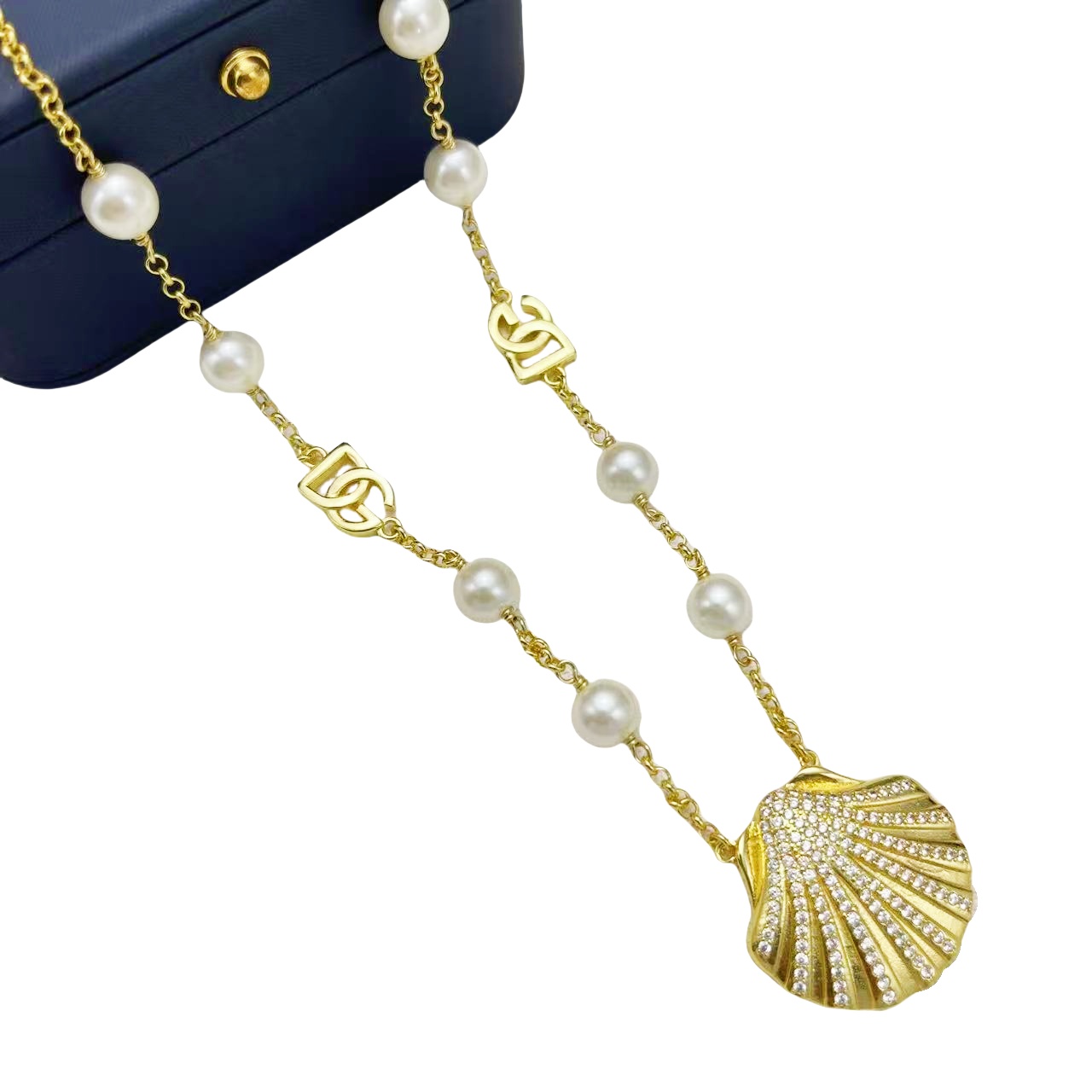 DGT026 Dolce gabbana seashell necklace and earrings set - ccjewelryacc