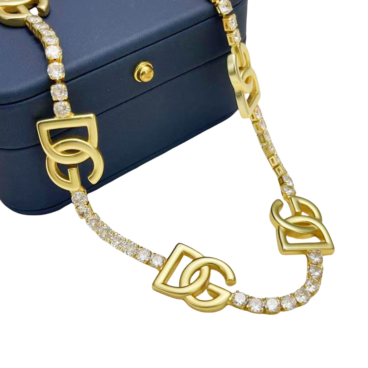 DGN010 Dolce gabbana Crystal DG logo Tennis choker necklace - ccjewelryacc