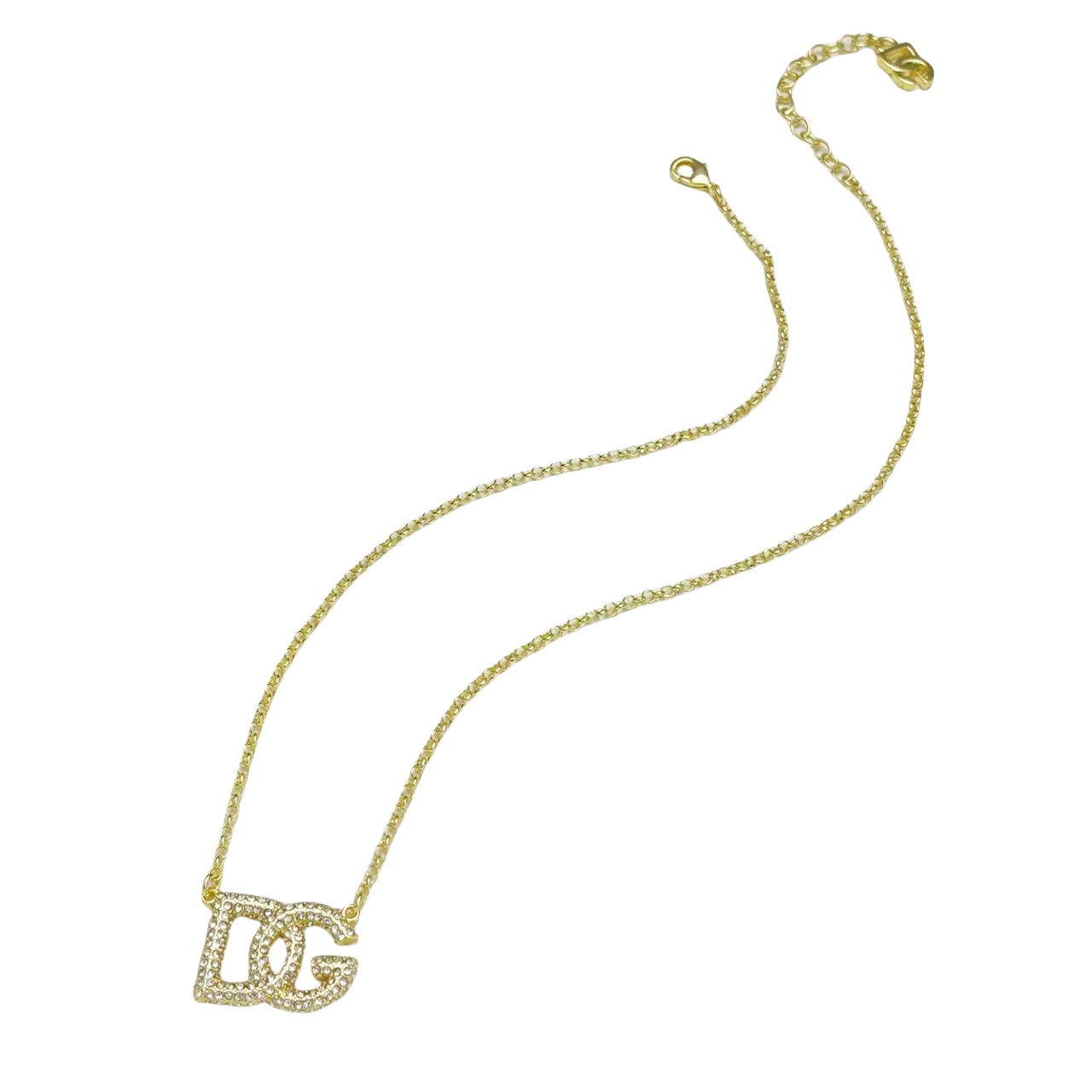 DGN009 dolce gabbana Crystal DG logo necklace - ccjewelryacc