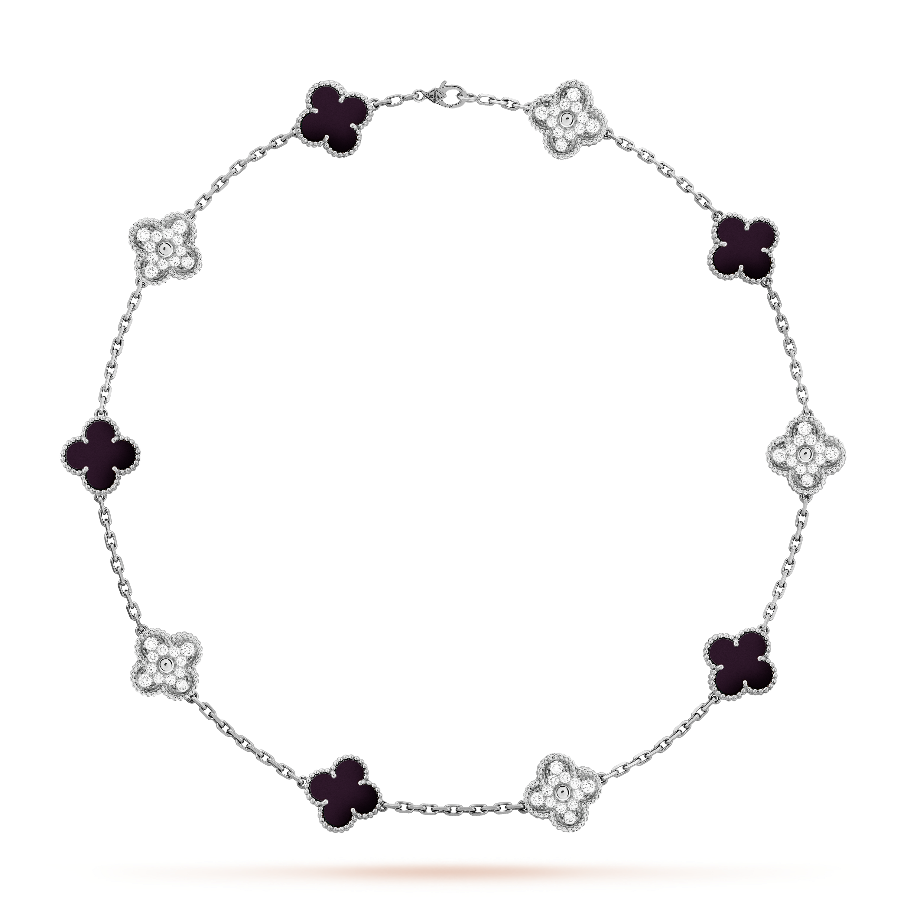 VCN064 10 Motif vca alhambra necklace with Diamond - ccjewelryacc