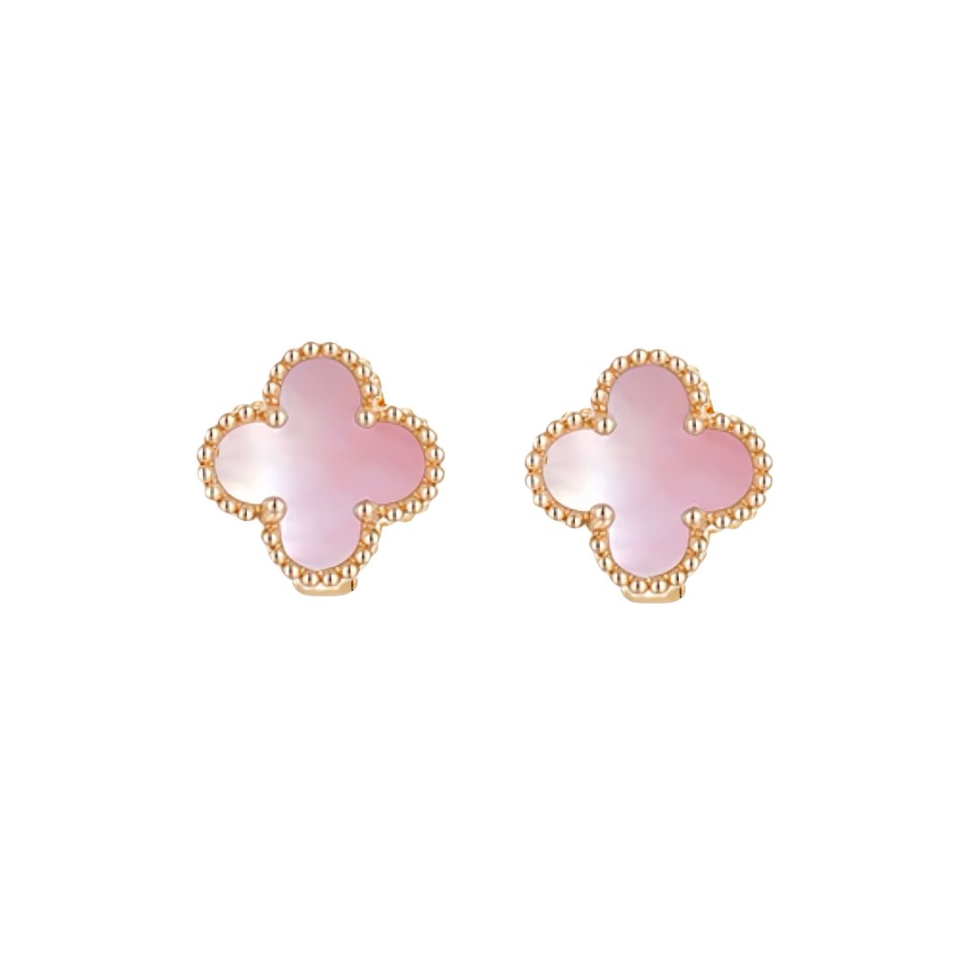 VCE038 Vca pink mother of pearl earring clips - ccjewelryacc