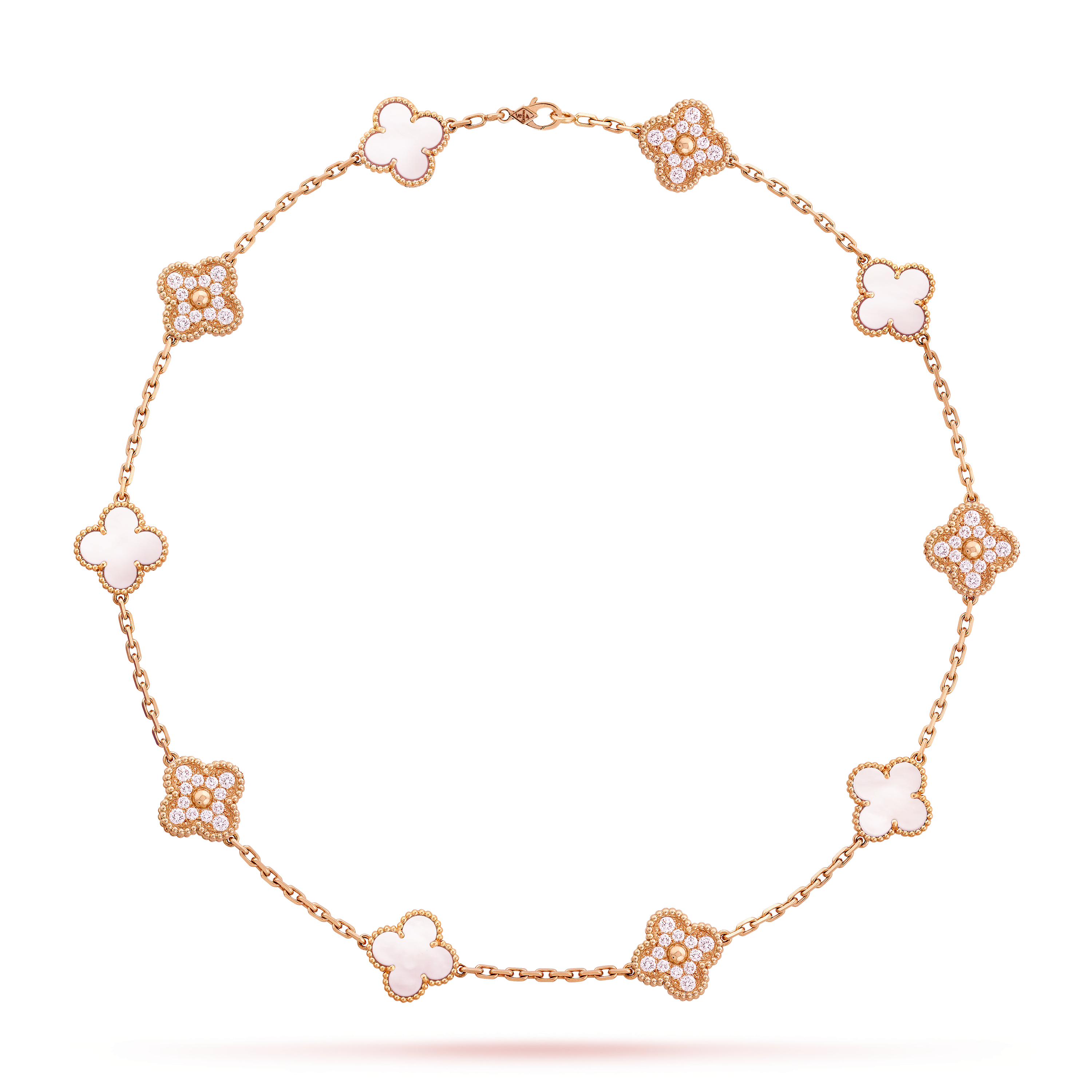 VCN064 10 Motif vca alhambra necklace with Diamond - ccjewelryacc
