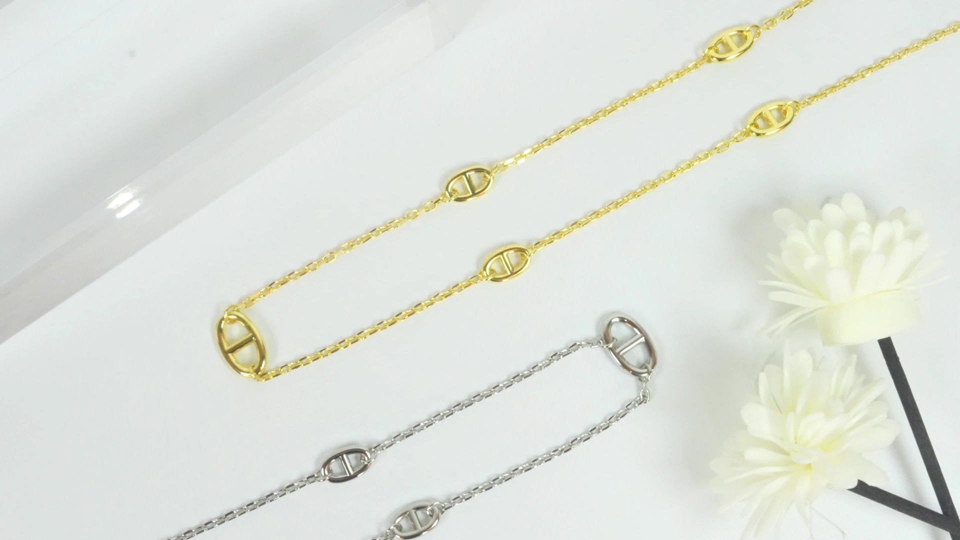 HMN006 120cm Hermes Chaine d'ancre Enchainee necklace Long chain - ccjewelryacc