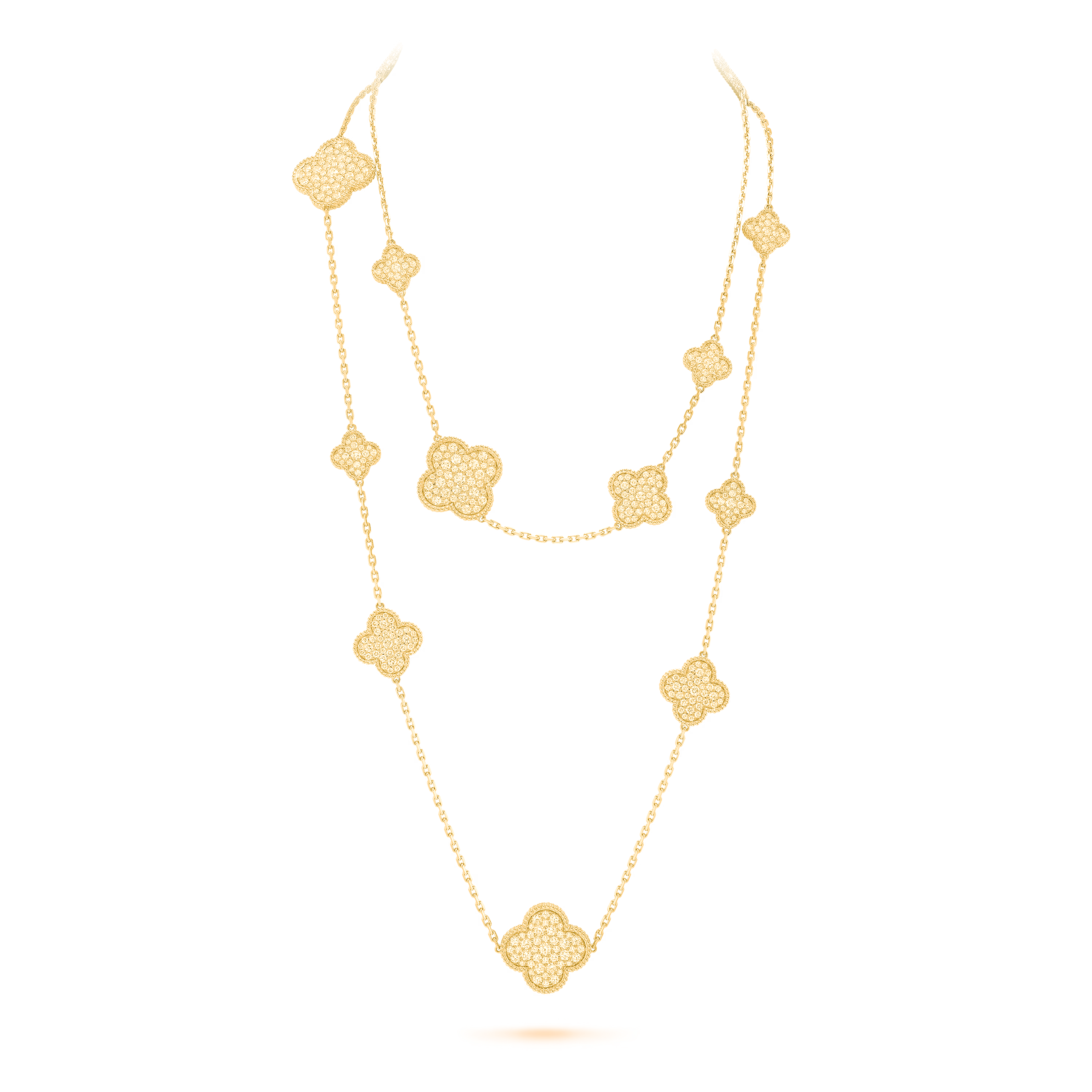 VCN037 VCA Magic Alhambra long necklace Diamond, 16 motifs - ccfashionjewelry
