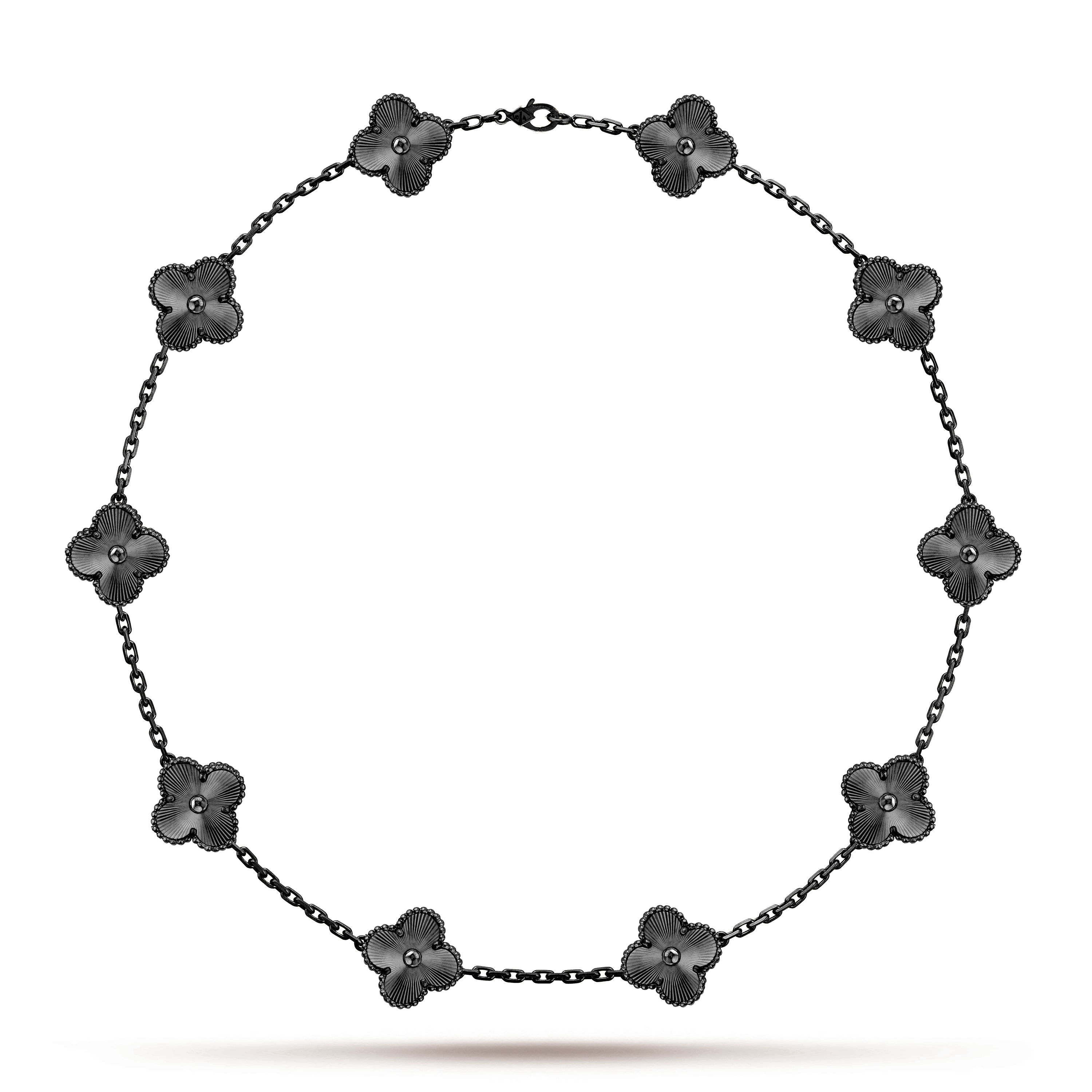VCN084 VCA Vintage Alhambra necklace Black 10 motifs - ccfashionjewelry
