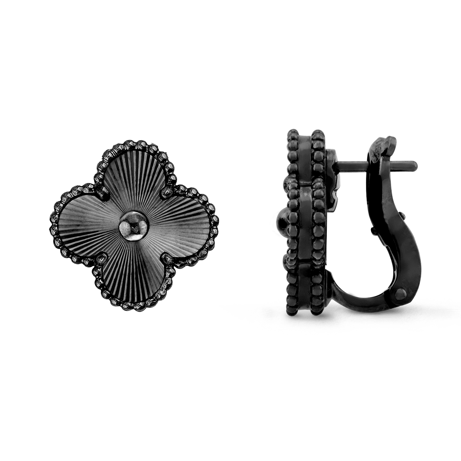 VCE020 VCA vintage alhambra black stud earring clips - ccfashionjewelry