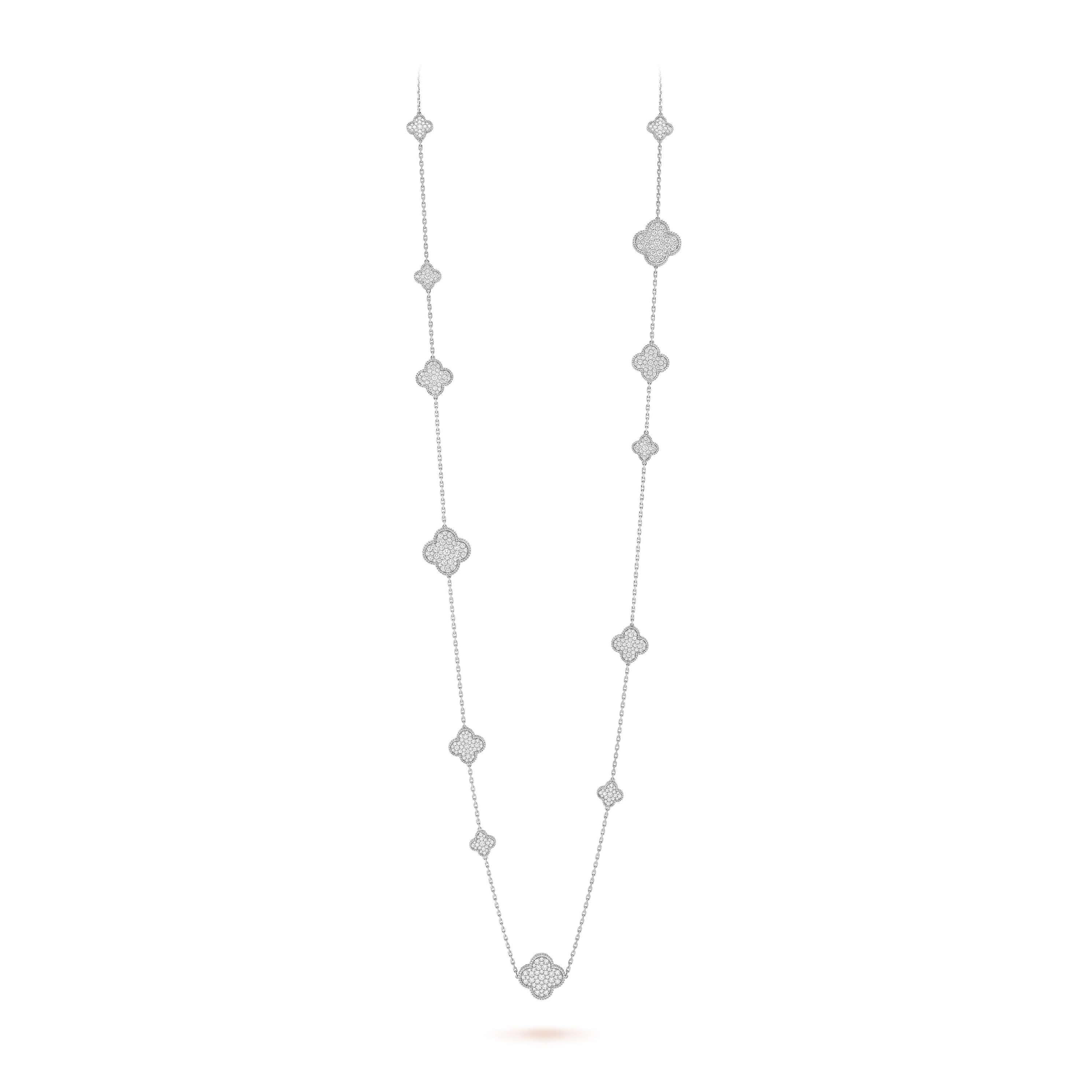 VCN037 VCA Magic Alhambra long necklace Diamond, 16 motifs - ccjewelryacc