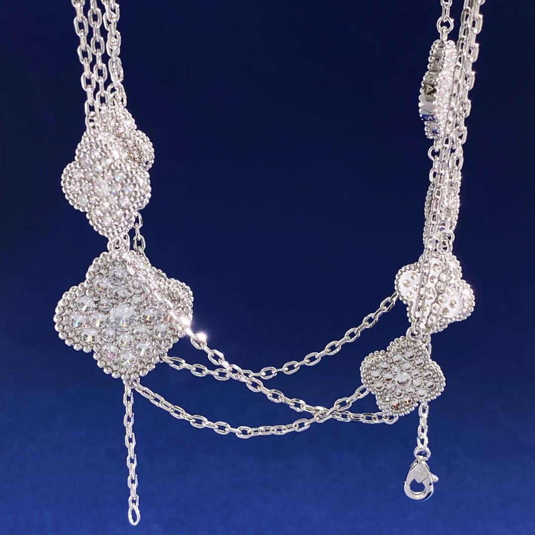 VCN037 VCA Magic Alhambra long necklace Diamond, 16 motifs - ccjewelryacc