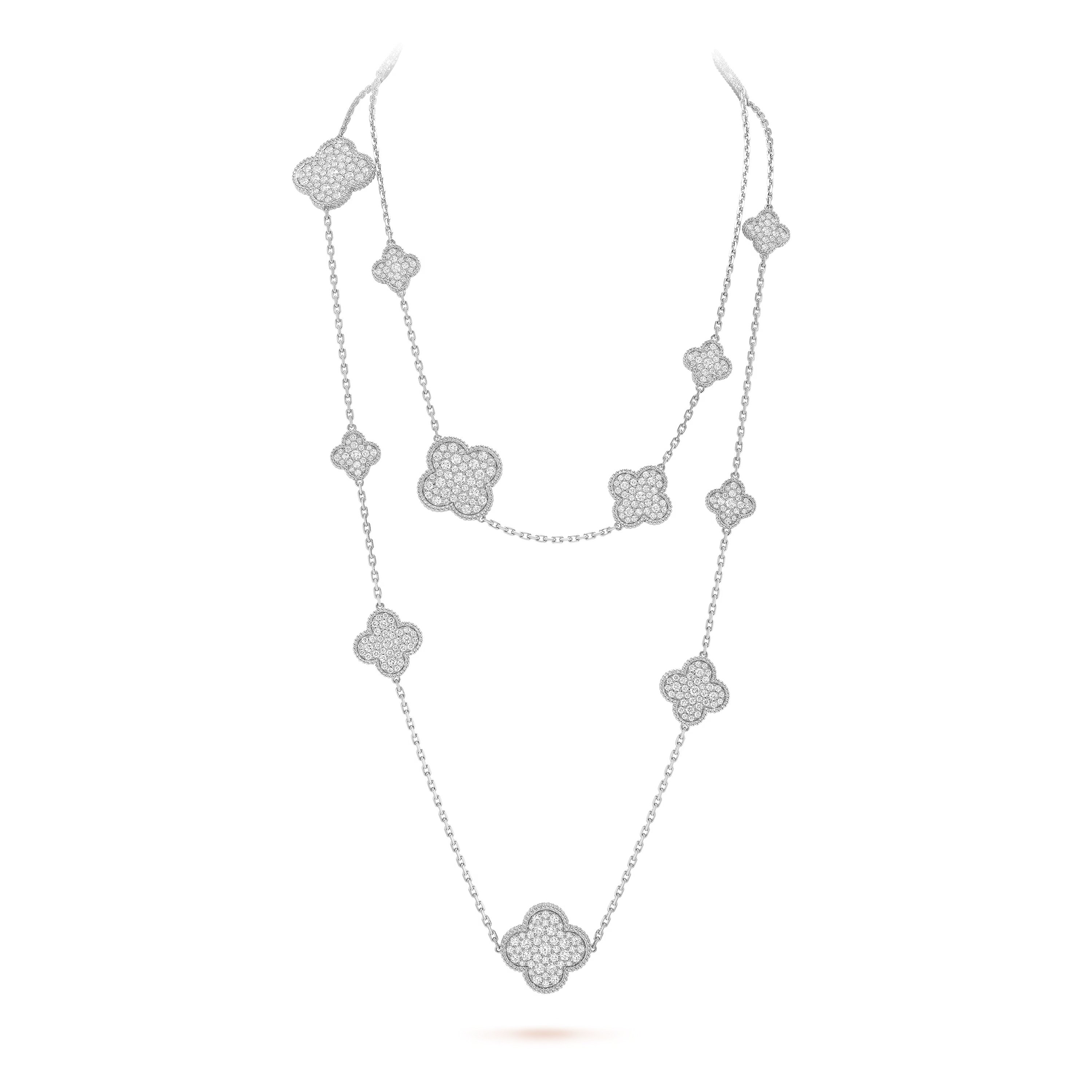 VCN037 VCA Magic Alhambra long necklace Diamond, 16 motifs - ccfashionjewelry