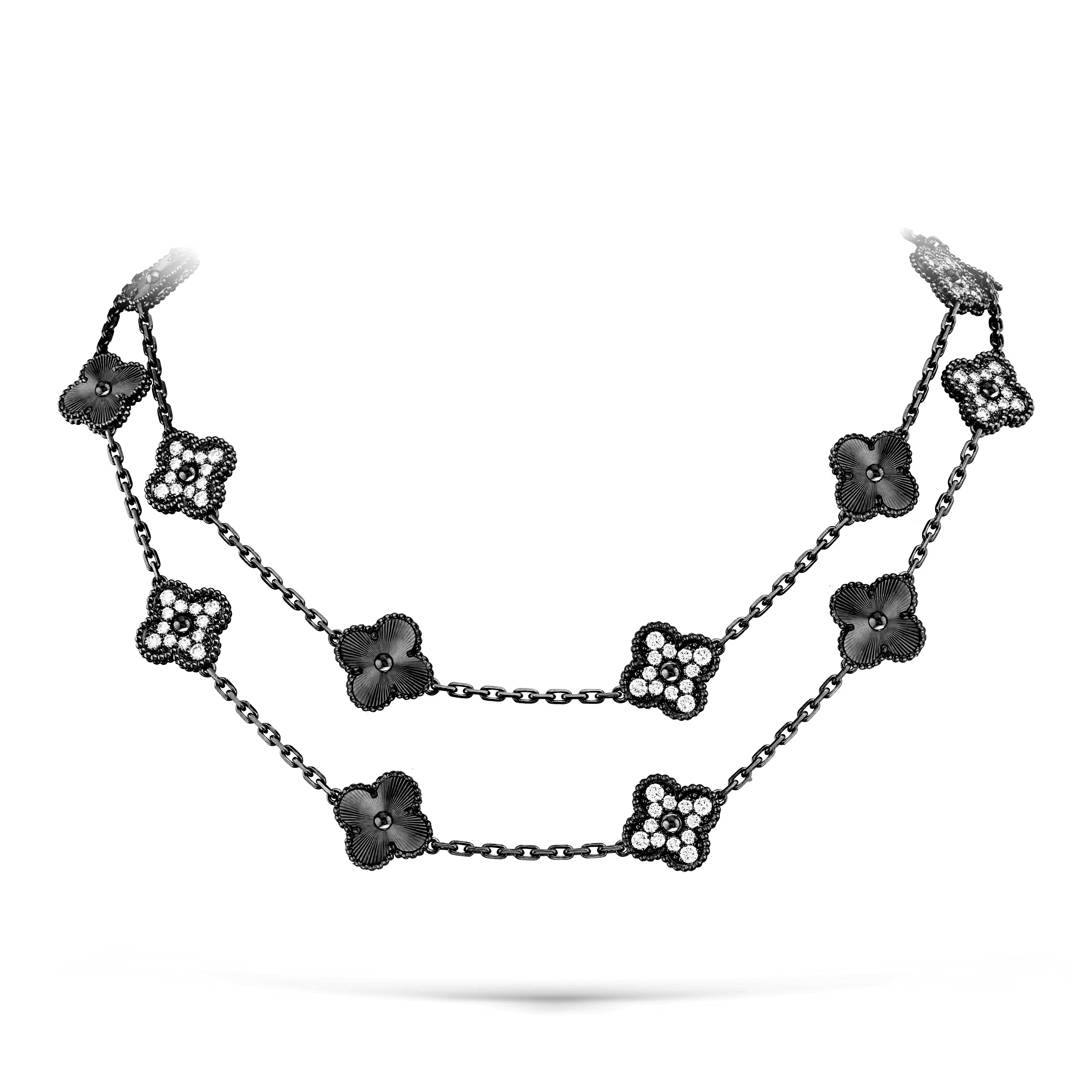 VCN010 VCA Alhambra long necklace Black 20 motifs - ccjewelryacc