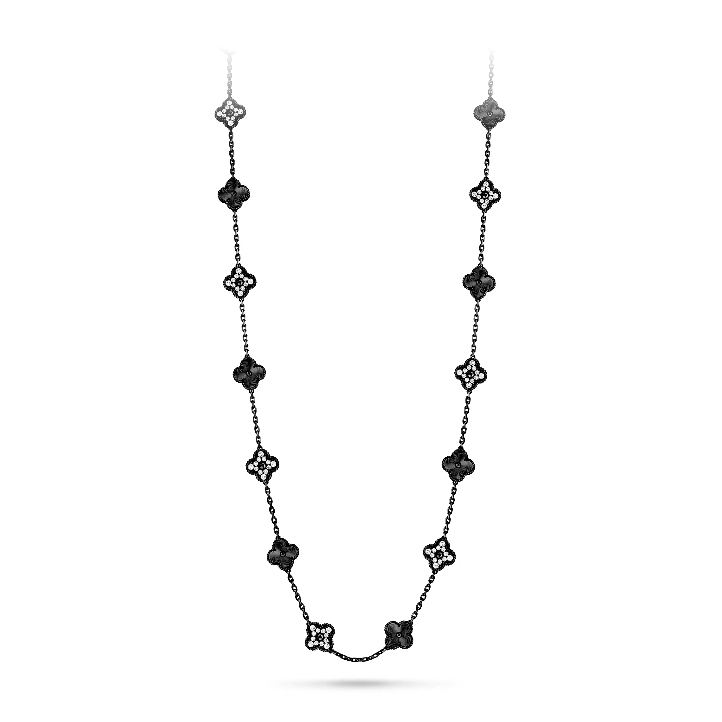 VCN010 VCA Alhambra long necklace Black 20 motifs - ccjewelryacc
