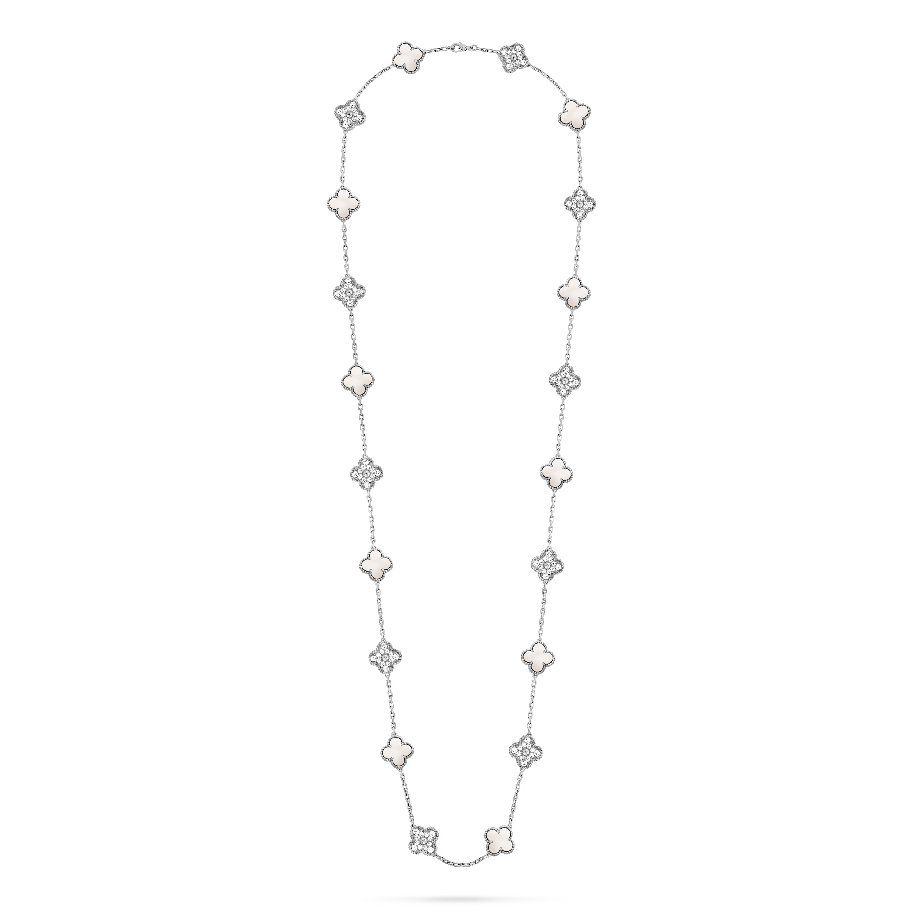 VCN079 Vintage Alhambra long necklace 20 motifs - ccfashionjewelry
