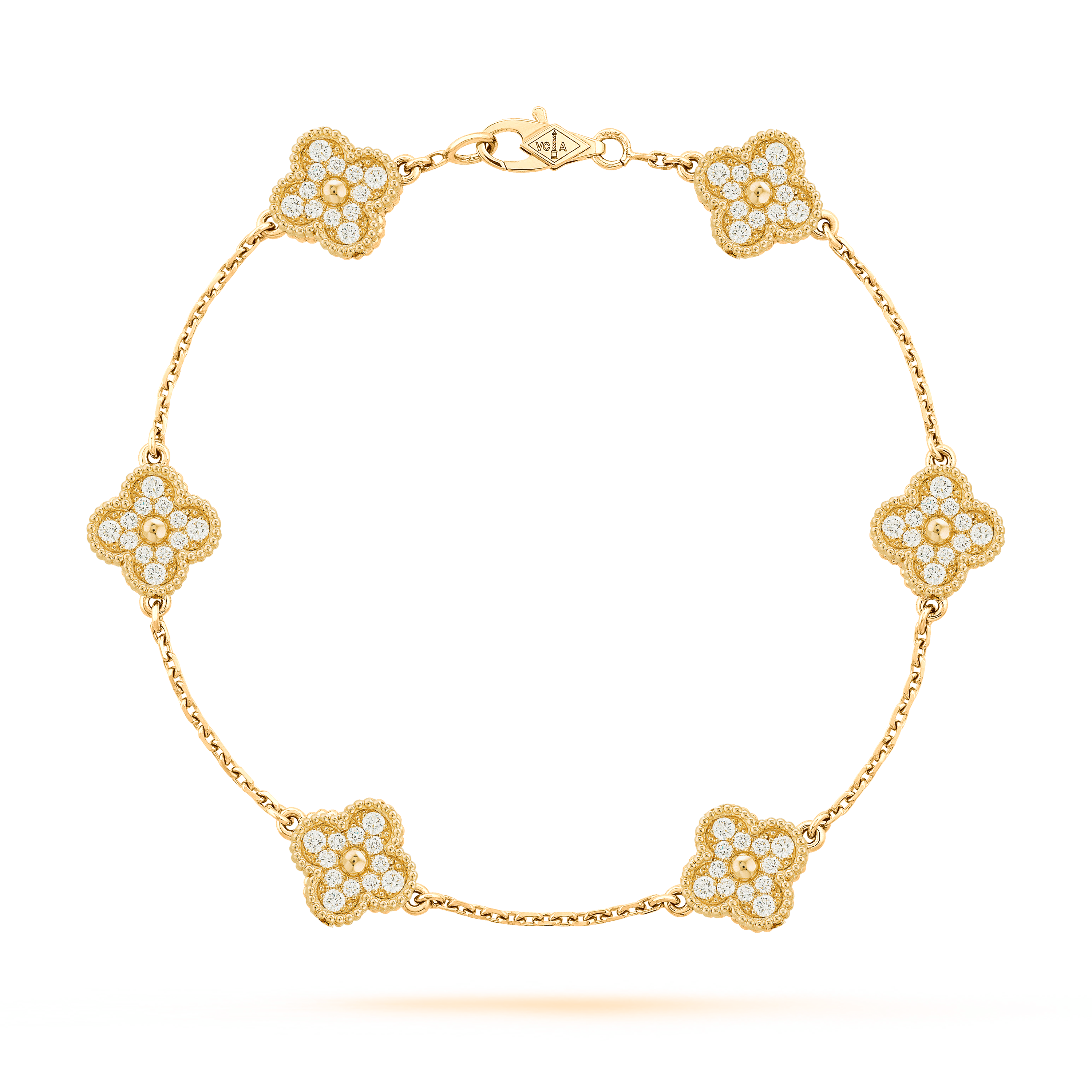 VCS001 Sweet alhambra diamond bracelet 6 motifs mini - ccfashionjewelry