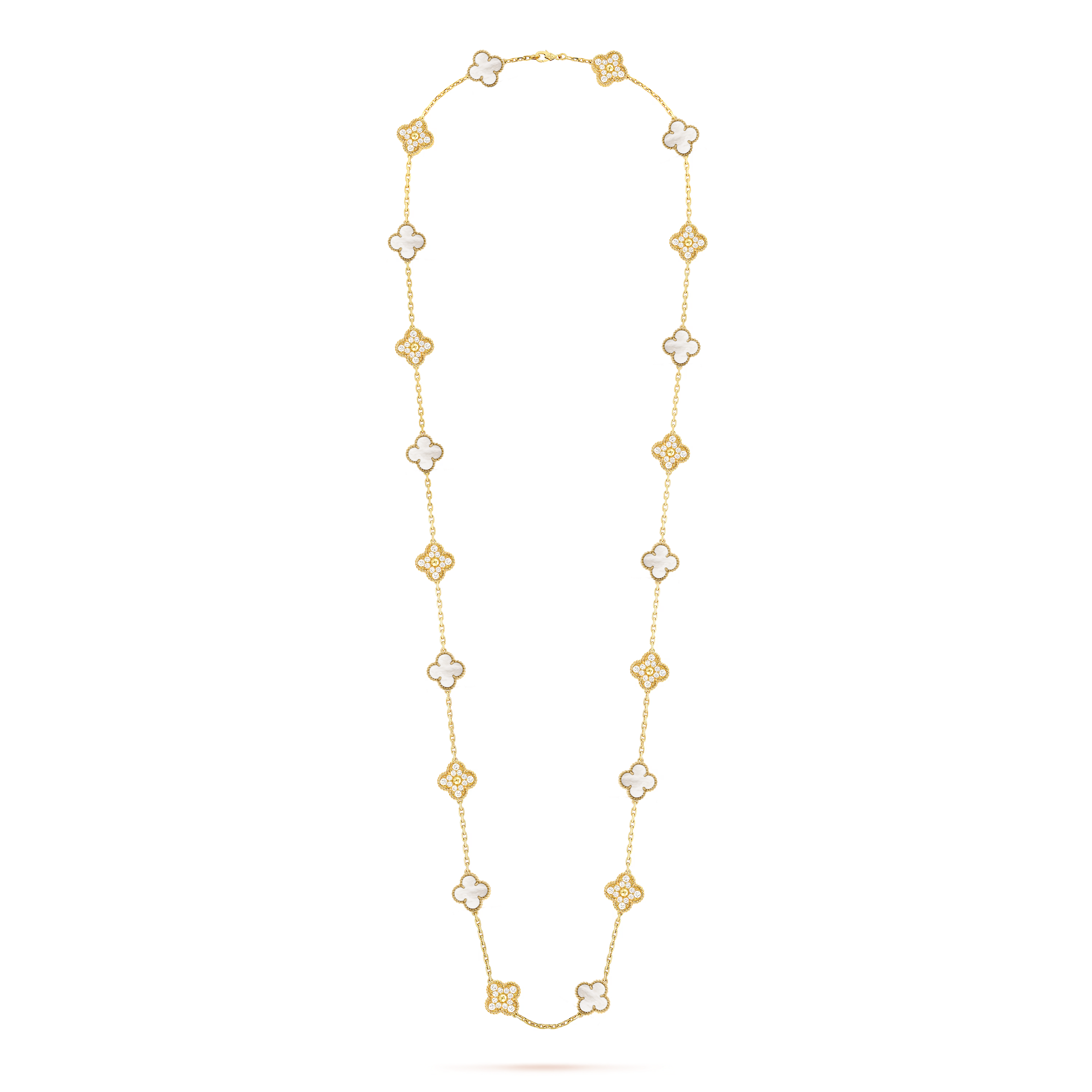 VCN079 Vintage Alhambra long necklace 20 motifs - ccfashionjewelry