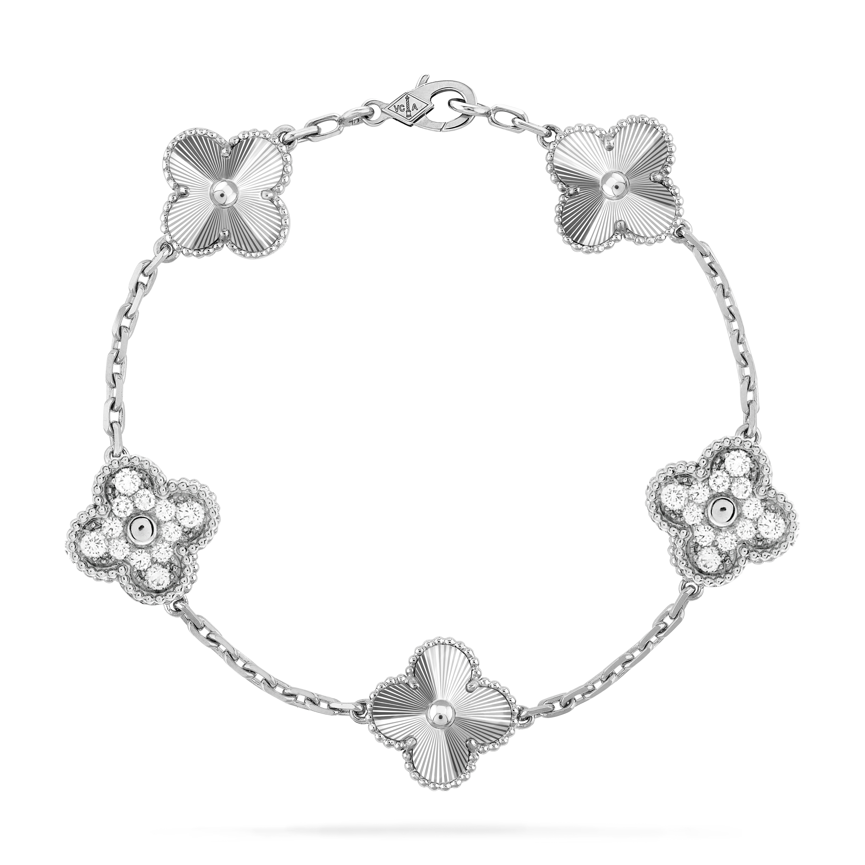 VCS034 VCA vintage alhambra diamond Bracelet 5 motifs - ccfashionjewelry
