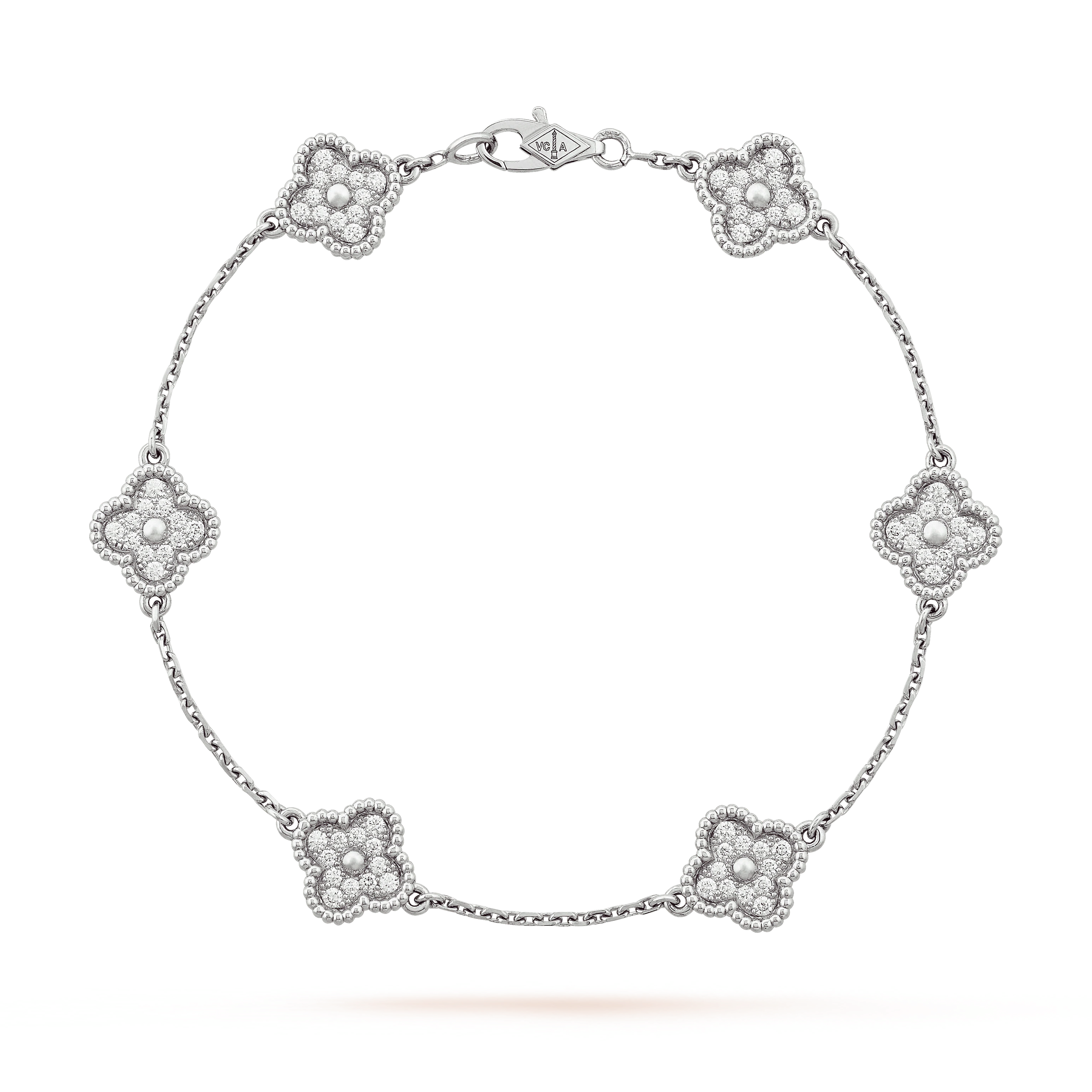 VCS001 Sweet alhambra diamond bracelet 6 motifs mini - ccfashionjewelry