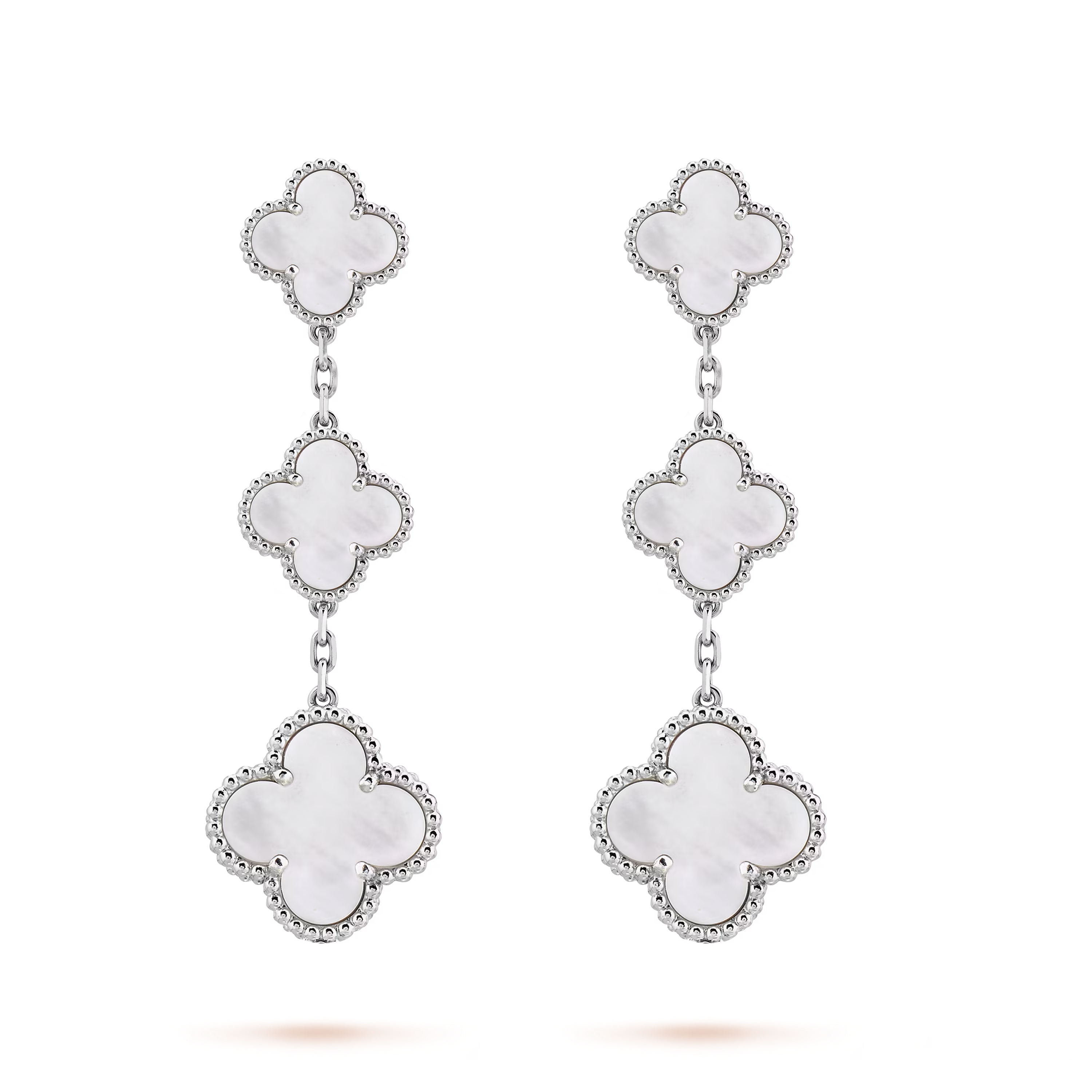 VCEV003 18k gold VCA 3 Motifs Magic Alhambra earrings clip - ccfashionjewelry
