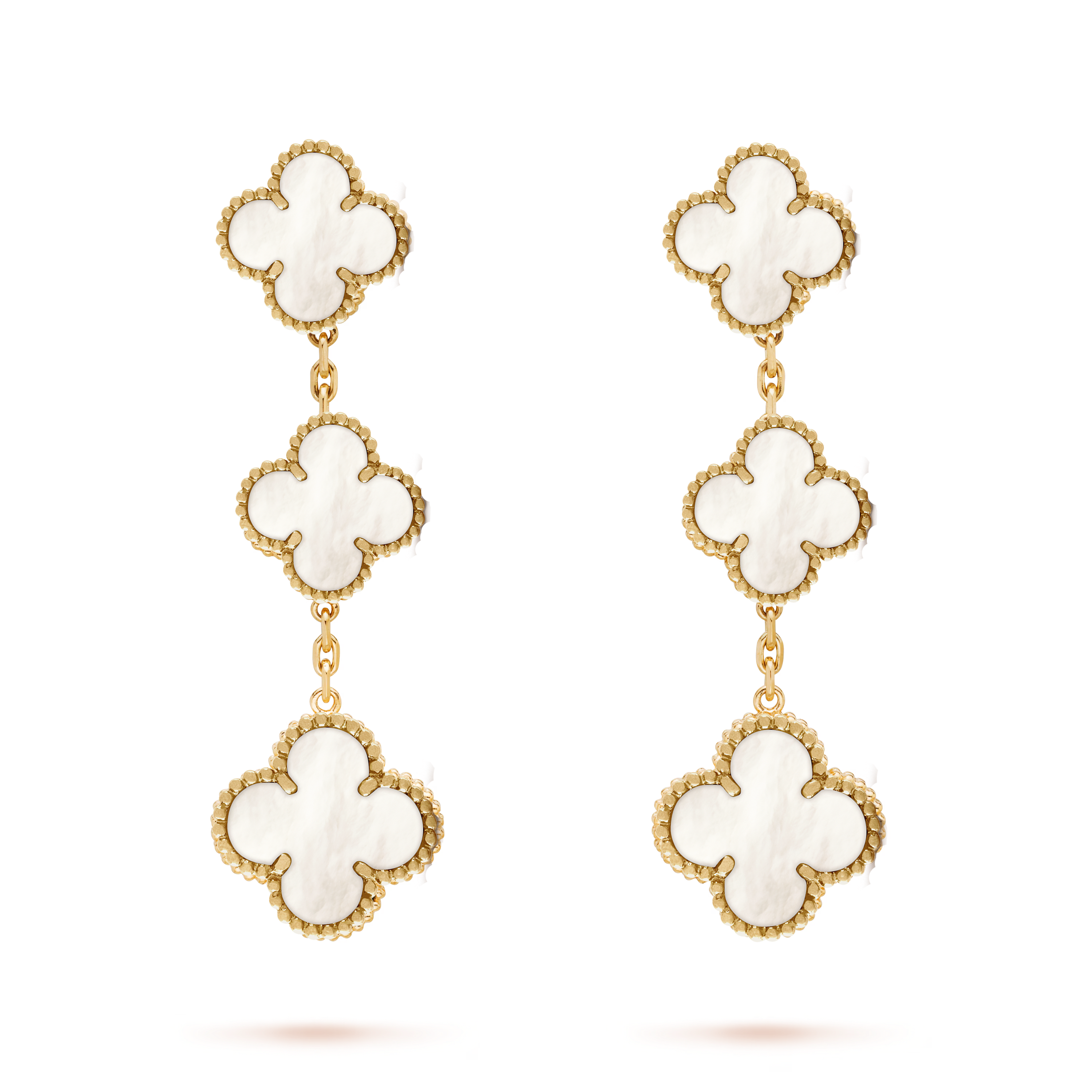 VCEV003 18k gold VCA 3 Motifs Magic Alhambra earrings clip - ccfashionjewelry