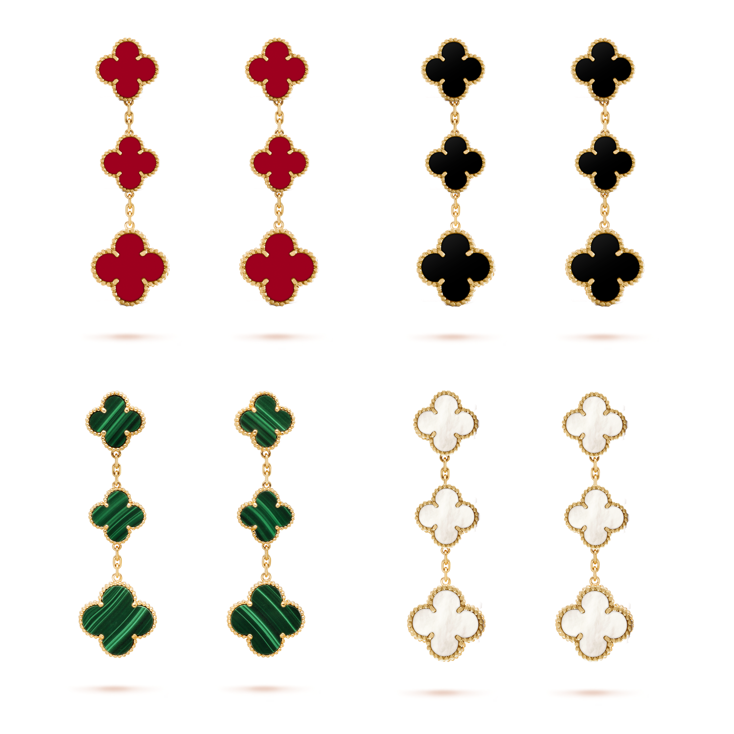 VCE022 VCA Magic Alhambra stud Clip earring 3 motifs - ccfashionjewelry