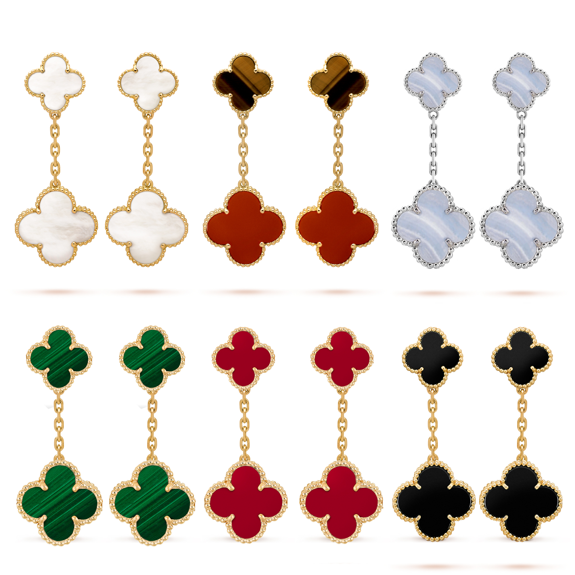 VCE033 VCA 2 Motifs Magic Alhambra earrings clip - ccfashionjewelry