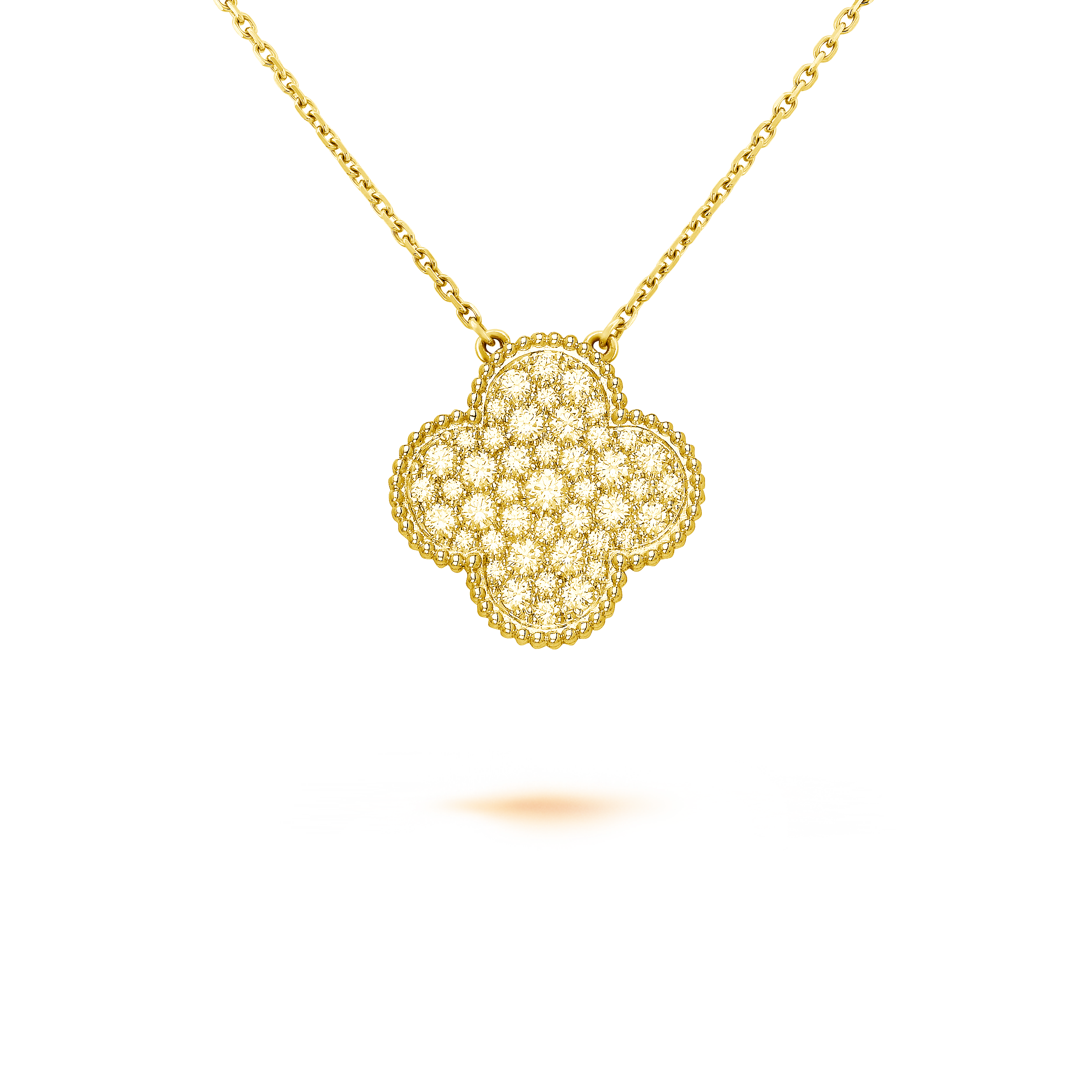 VCN030 20mm Magic Alhambra diamond pendant necklace - ccfashionjewelry