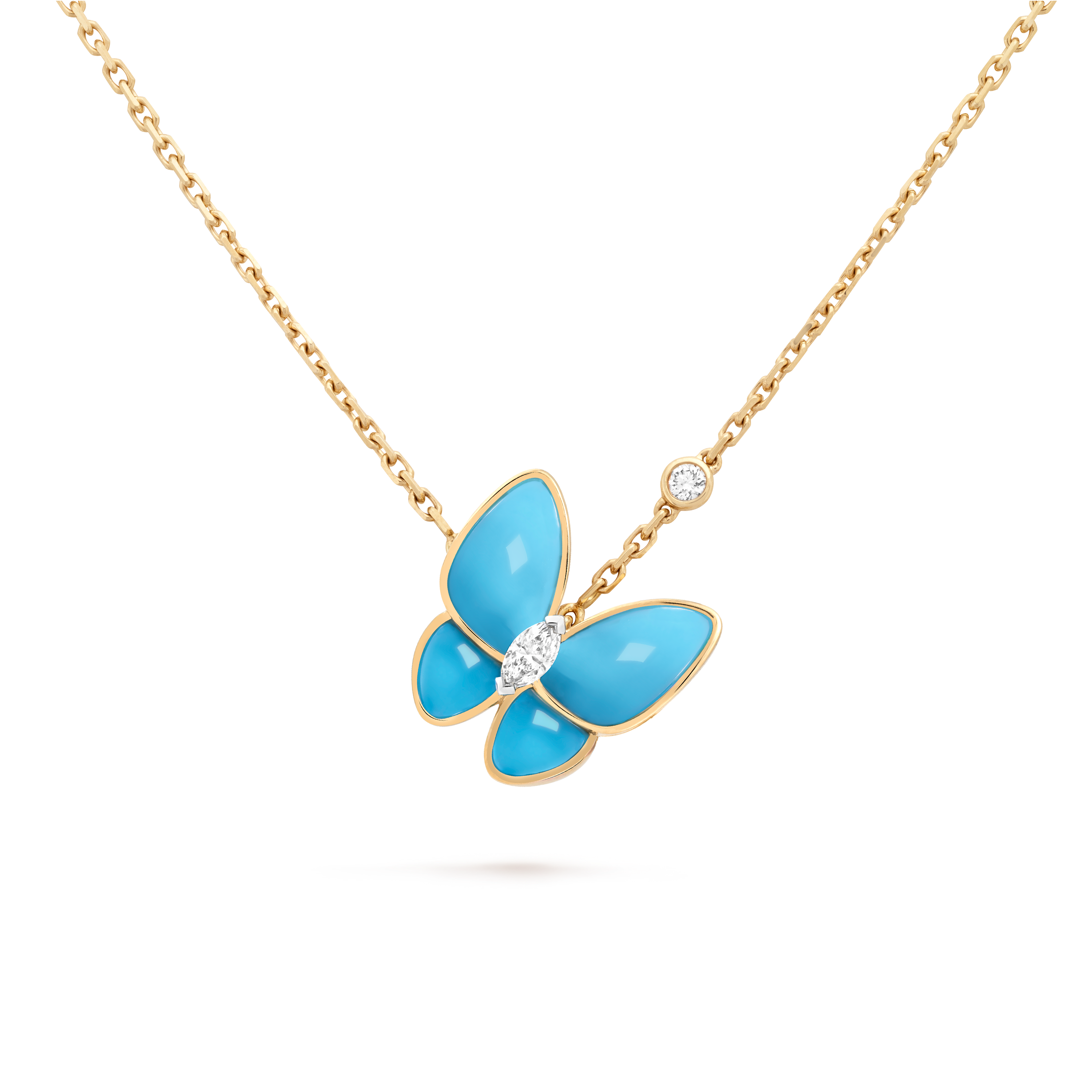 VCT005 Van cleef turquoise two butterfly series necklace bracelet earring ring jewelry set - ccfashionjewelry