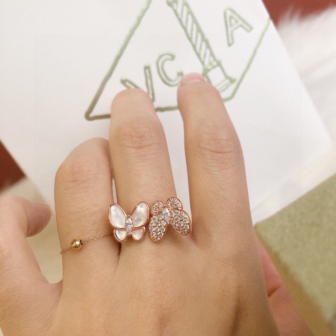 VCR015 Two Butterfly Between the Finger ring - ccjewelryacc