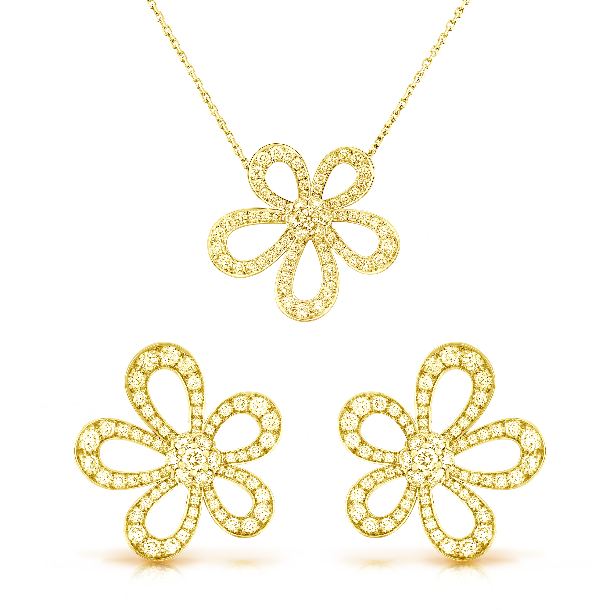 VCT012 VCA Flowerlace necklace Earring set - ccjewelryacc
