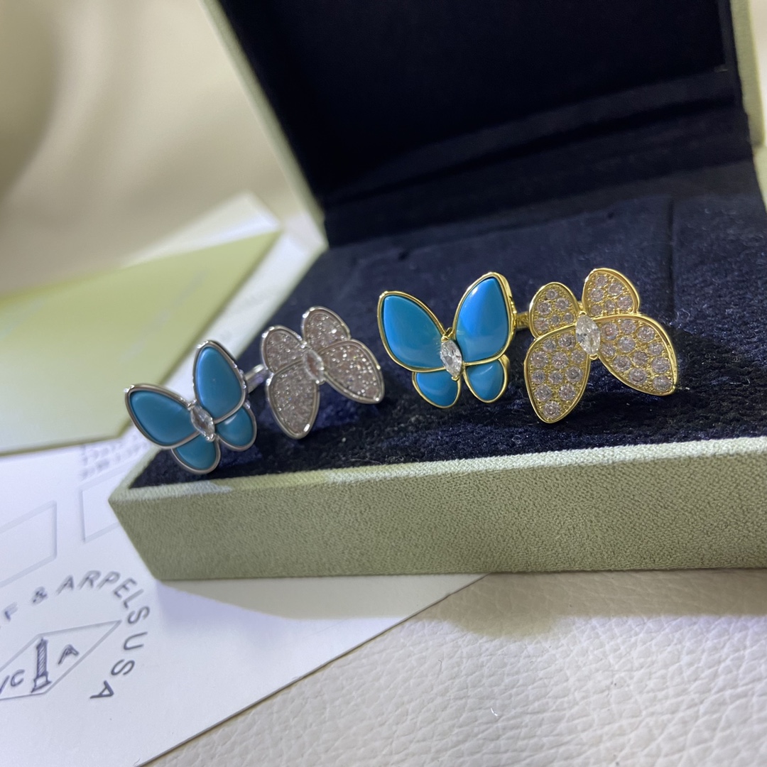 VCR015 Two Butterfly Between the Finger ring - ccjewelryacc