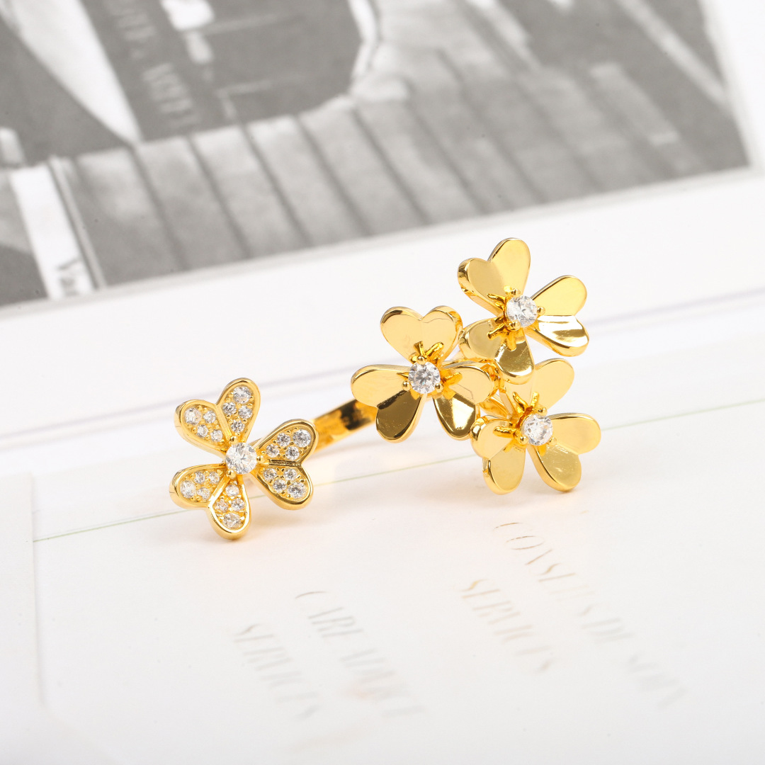 VCRS007 18k Gold Frivole Between the Finger ring - ccjewelryacc