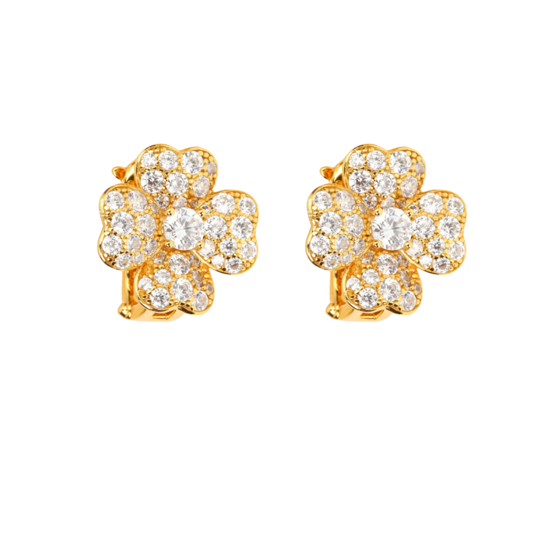 VCES009 18K gold Cosmos ear clip Earring Diamond - ccfashionjewelry