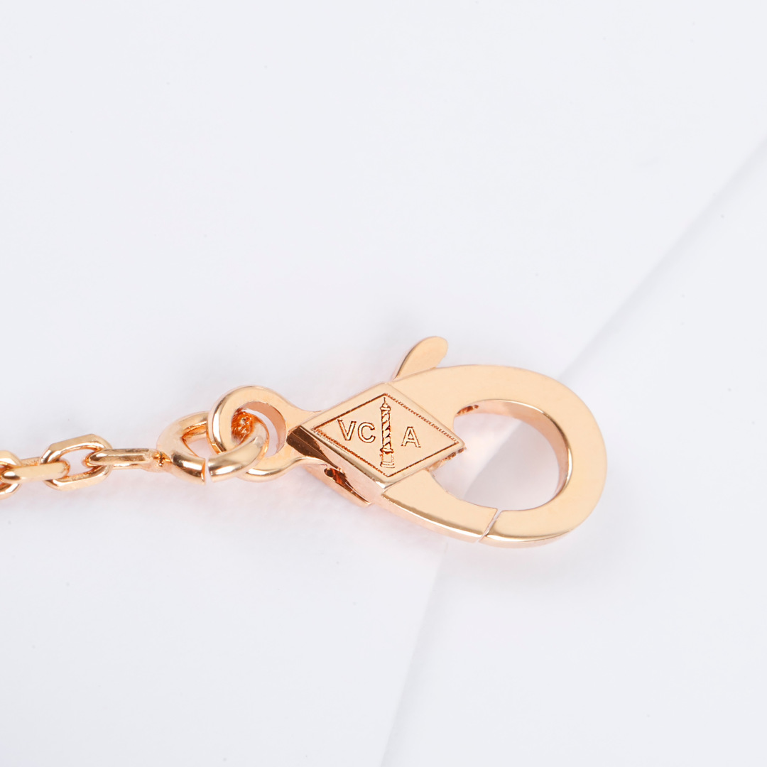 VCNV009 18k Rose Gold VCA cosmos mother of pearl pendant necklace - ccjewelryacc