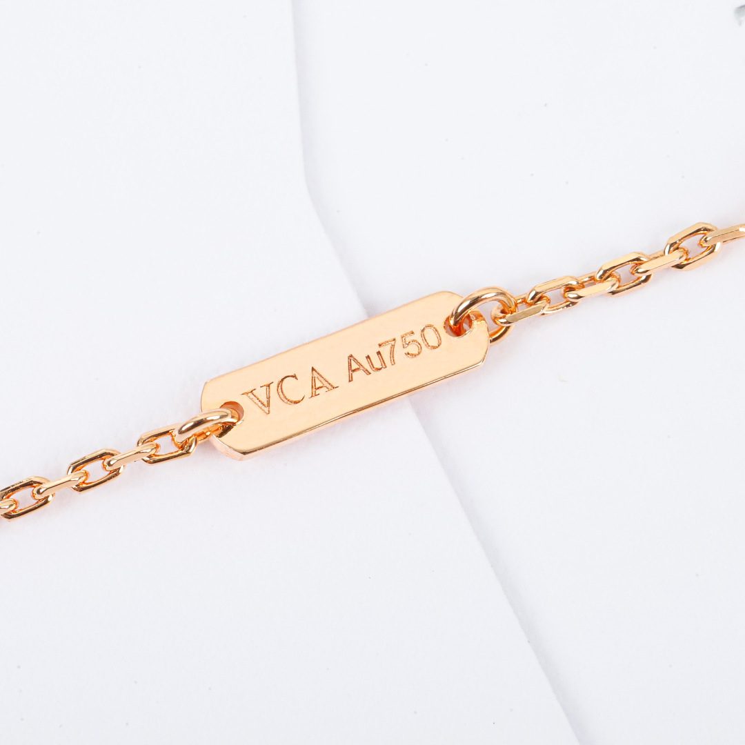 VCNV009 18k Rose Gold VCA cosmos mother of pearl pendant necklace - ccjewelryacc