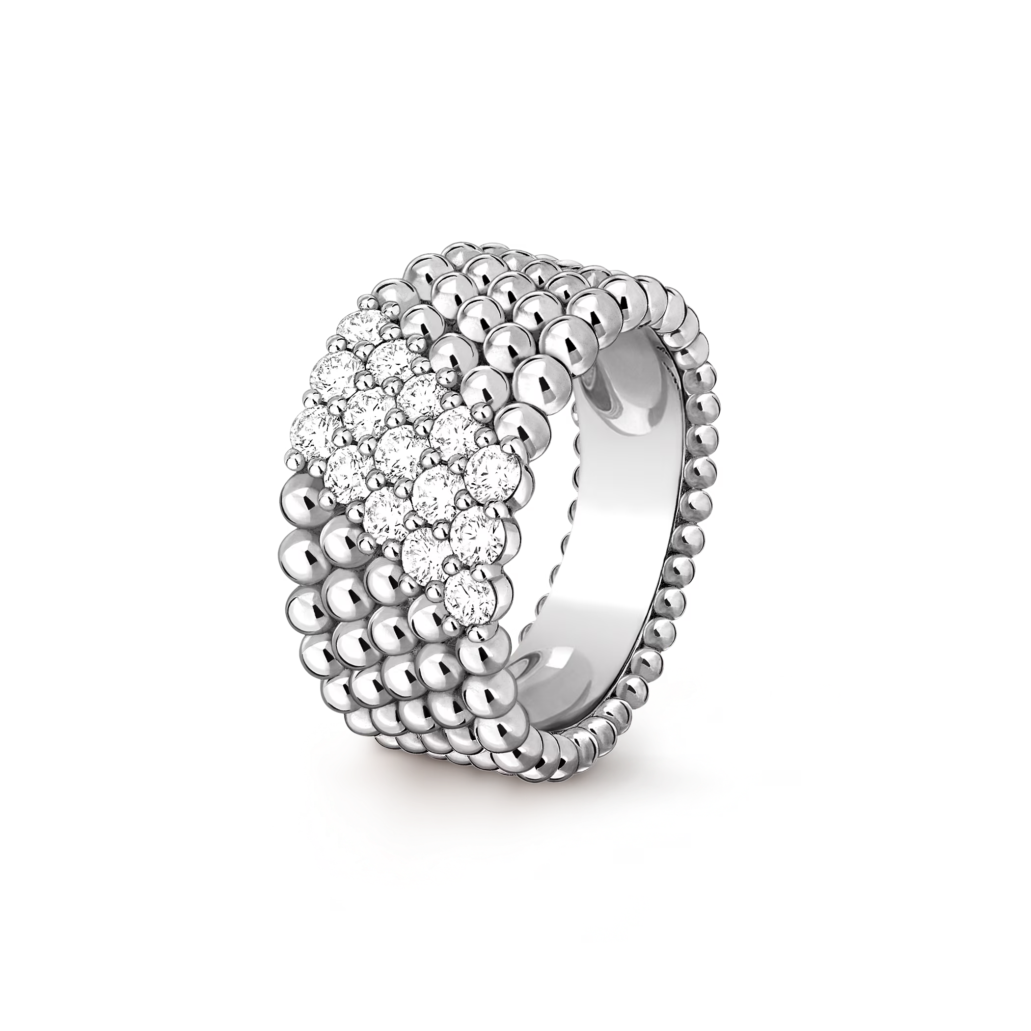 VCRV002 18K Gold VCA Perlée diamonds ring, 5 rows - ccfashionjewelry