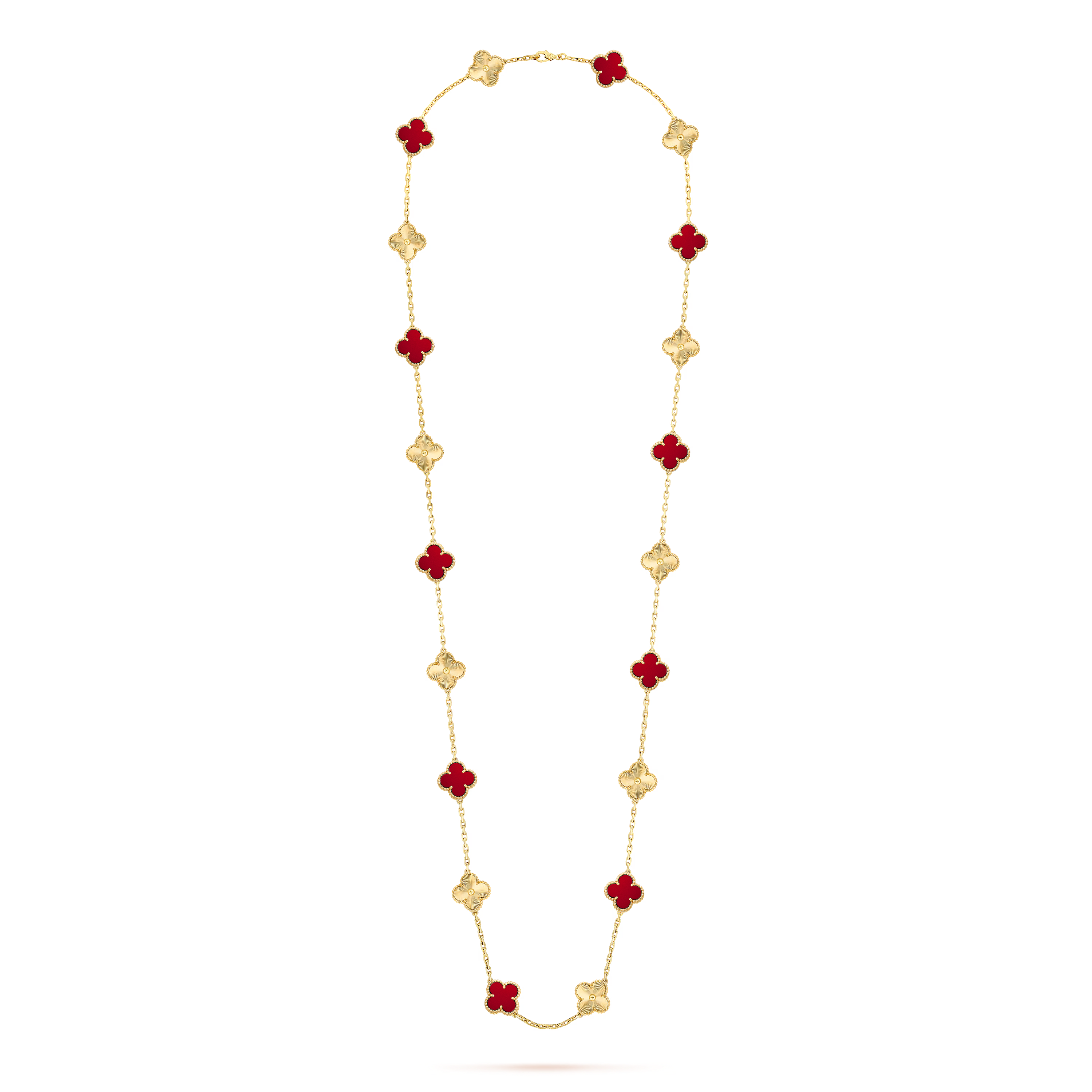 VCT007 VCA Vintage Alhambra red agate series jewelry set - ccfashionjewelry