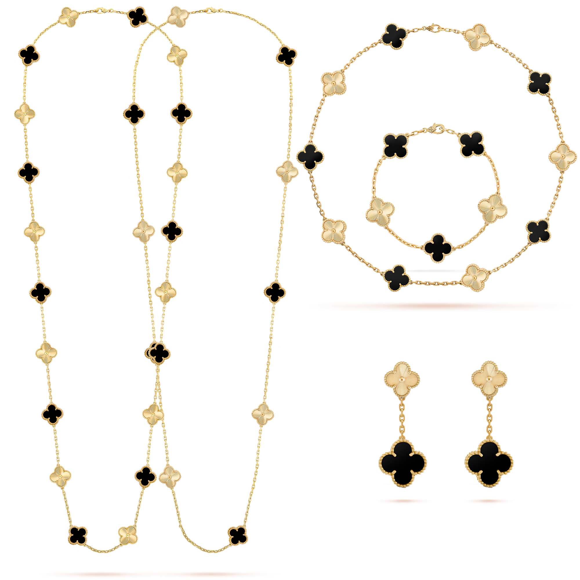 VCT009 VCA Vintage Alhambra Black mother of pearl series jewelry set - ccfashionjewelry
