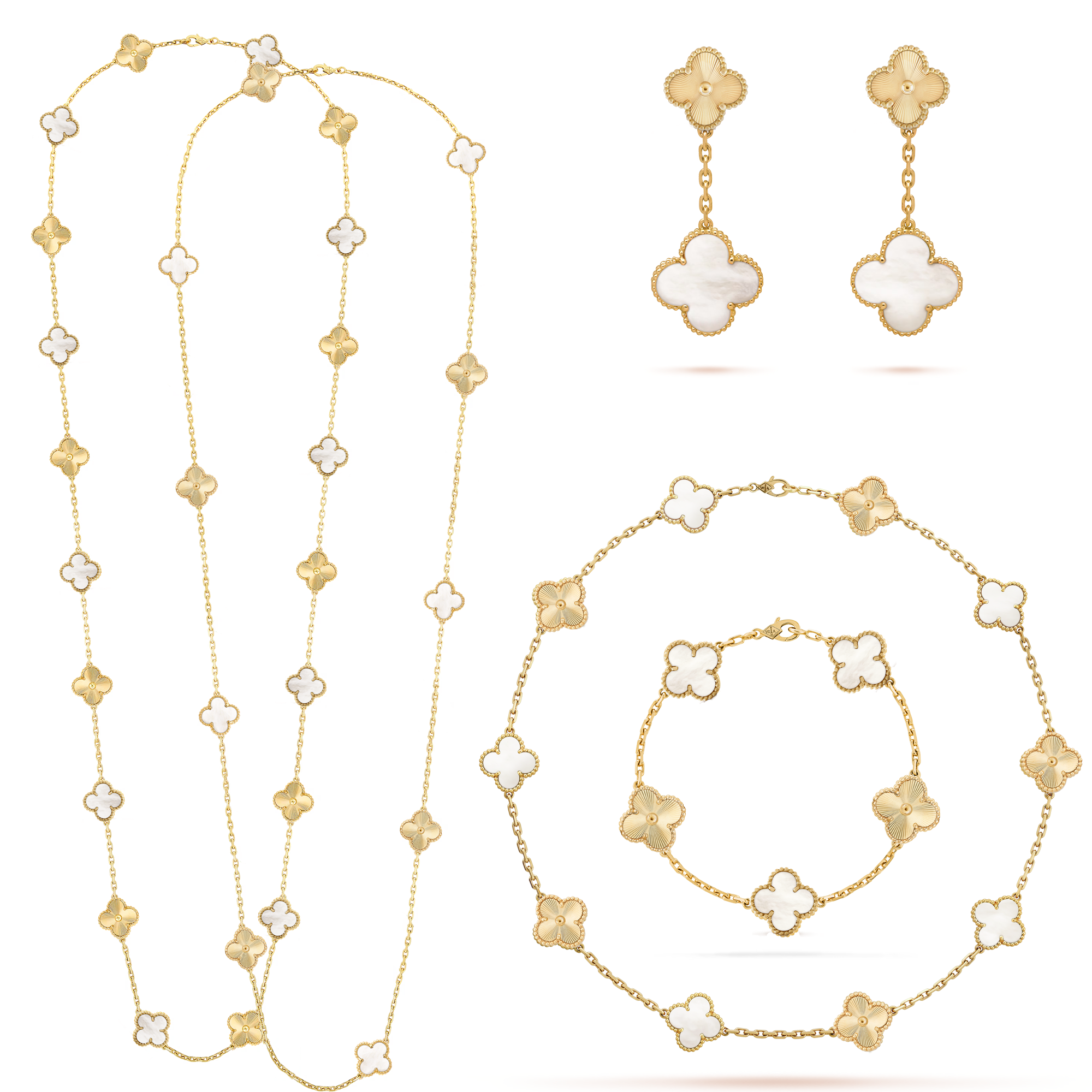 VCT006 VCA Vintage Alhambra White mother of pearl series jewelry set - ccfashionjewelry