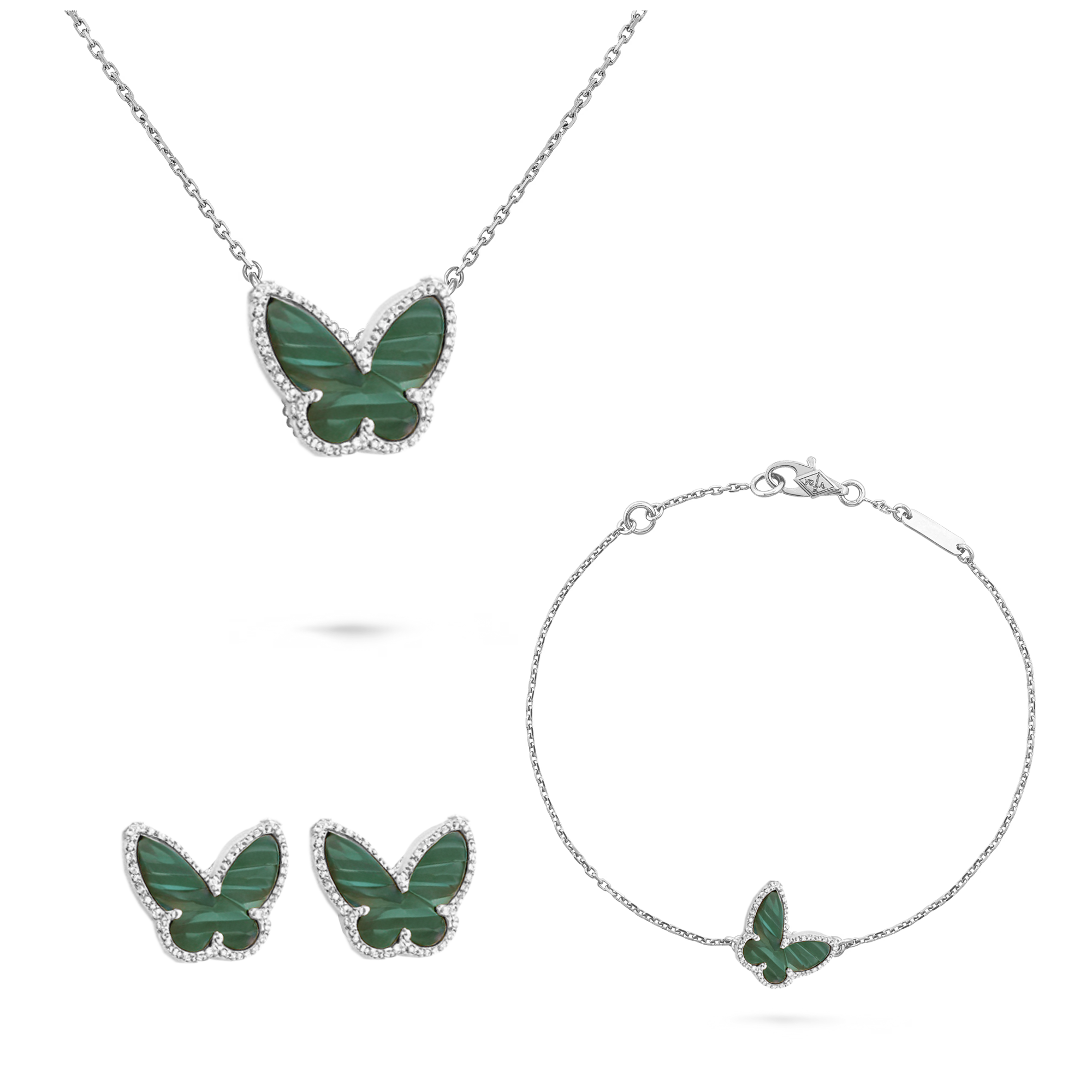 VCT011 Van cleef Lucky Alhambra butterfly pendant necklace bracelet earring stud jewelry set - ccjewelryacc