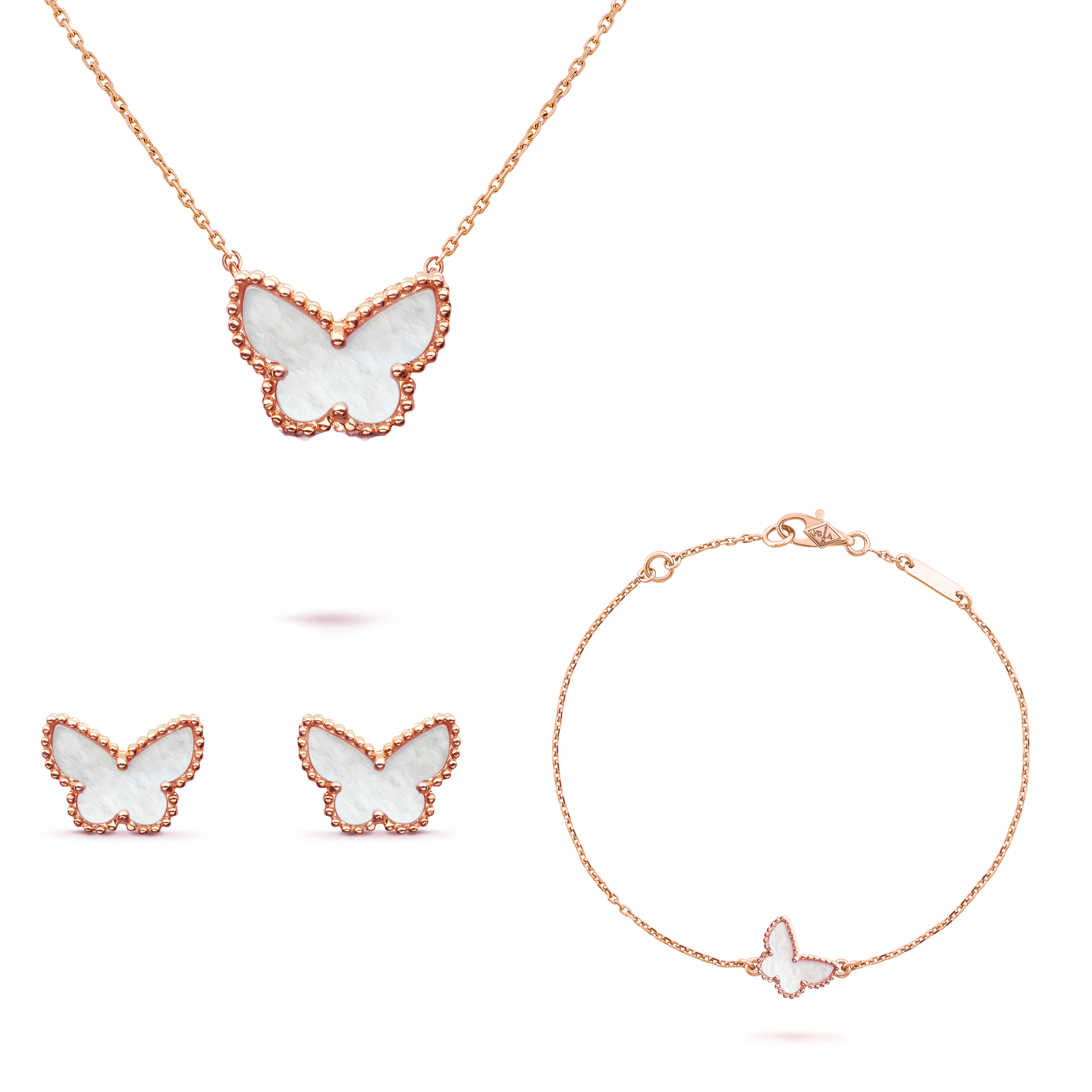 VCT011 Van cleef Lucky Alhambra butterfly pendant necklace bracelet earring stud jewelry set - ccjewelryacc
