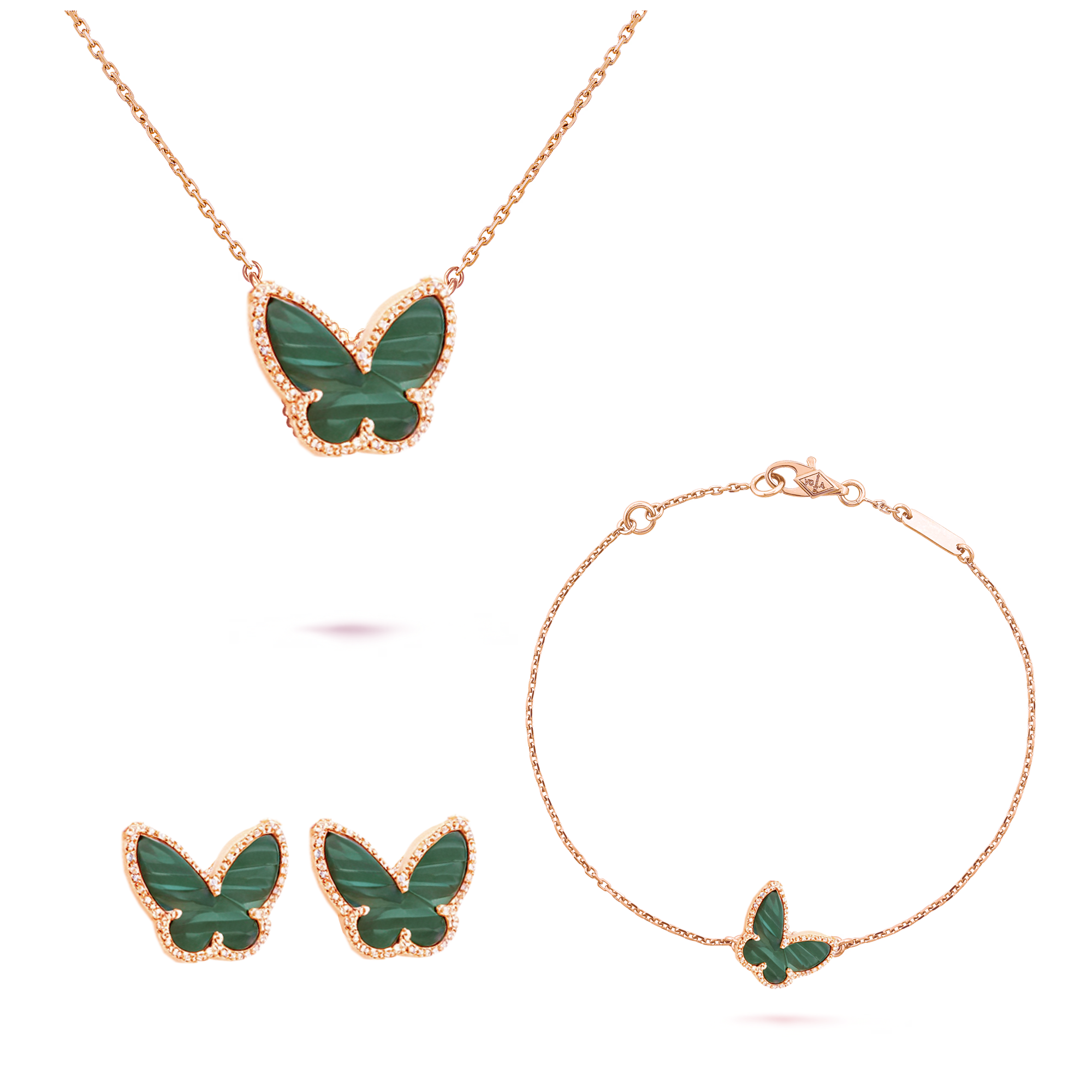 VCT011 Van cleef Lucky Alhambra butterfly pendant necklace bracelet earring stud jewelry set - ccjewelryacc