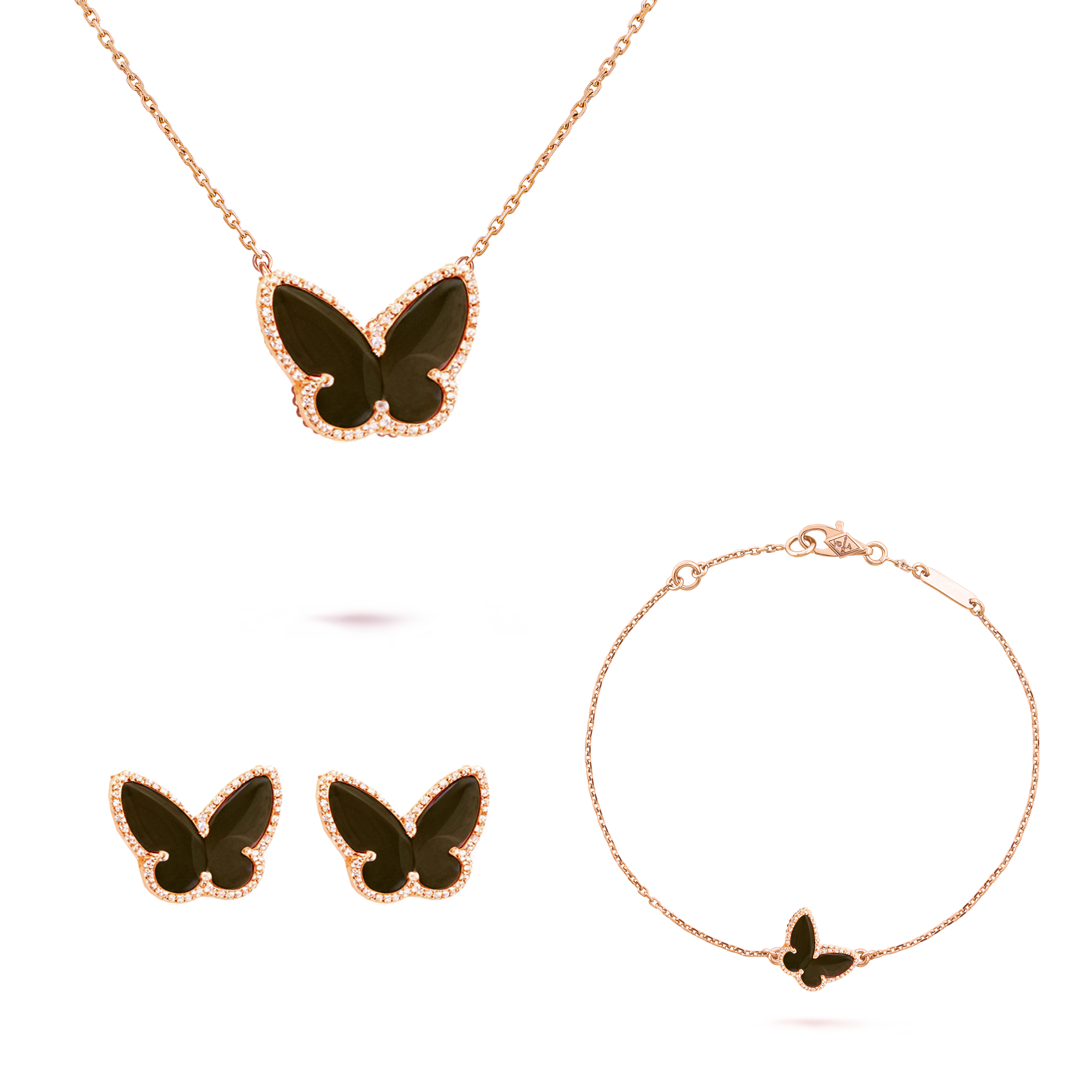 VCT011 Van cleef Lucky Alhambra butterfly pendant necklace bracelet earring stud jewelry set - ccjewelryacc