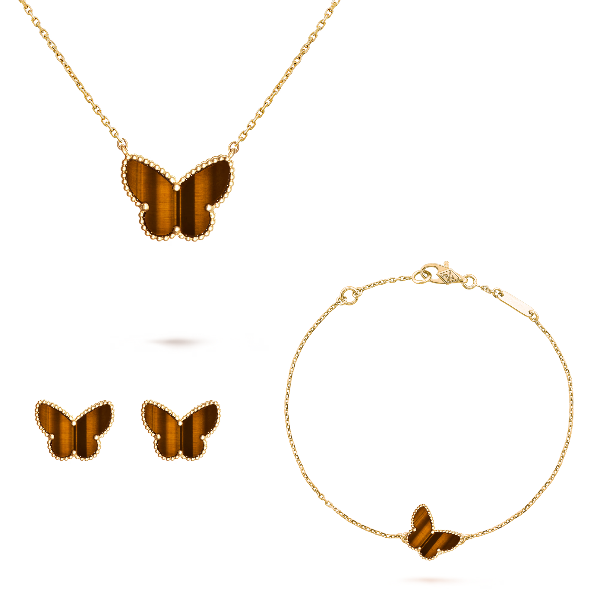 VCT011 Van cleef Lucky Alhambra butterfly pendant necklace bracelet earring stud jewelry set - ccfashionjewelry