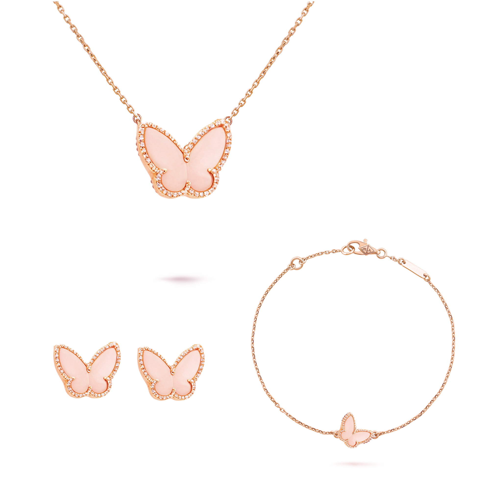 VCT011 Van cleef Lucky Alhambra butterfly pendant necklace bracelet earring stud jewelry set - ccjewelryacc
