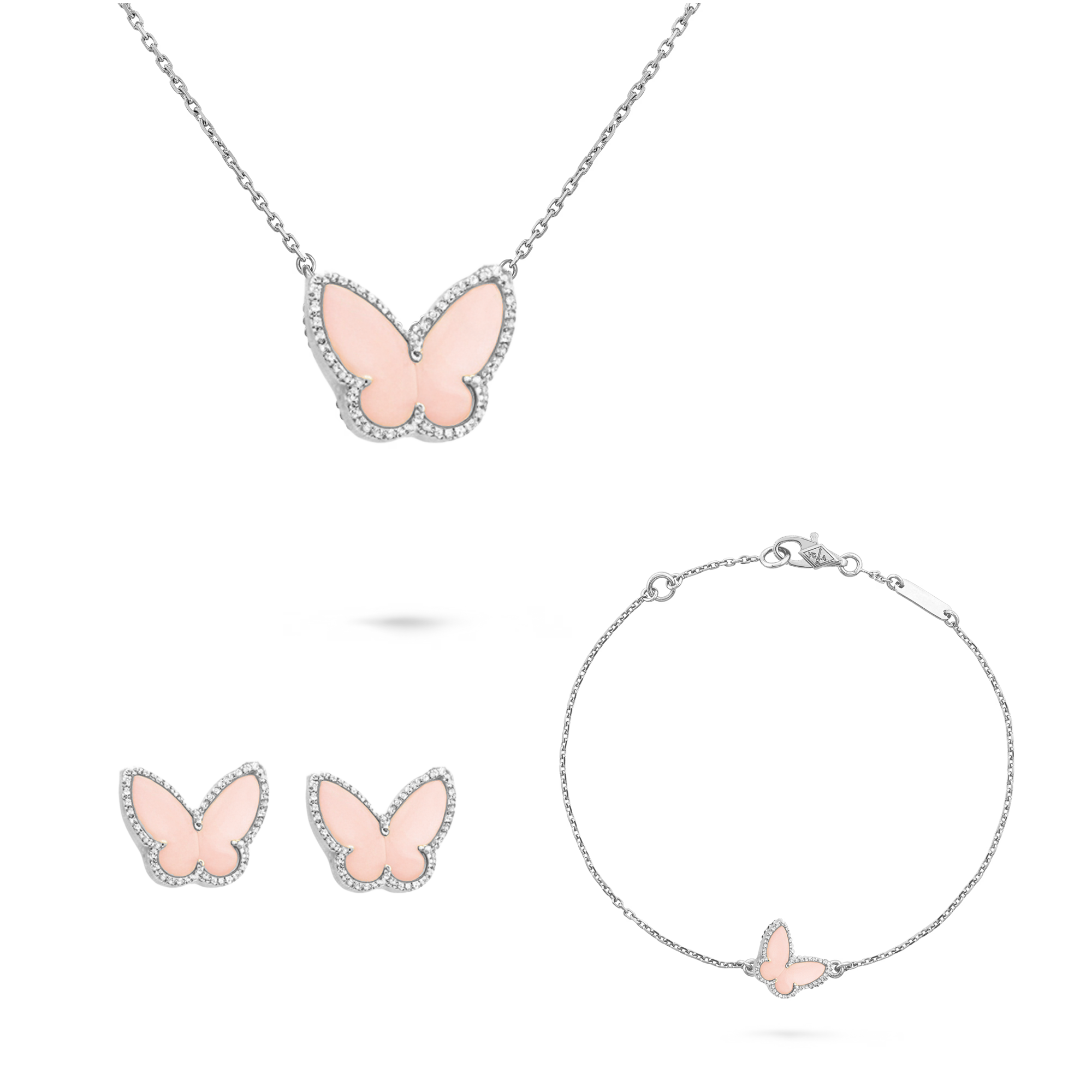 VCT011 Van cleef Lucky Alhambra butterfly pendant necklace bracelet earring stud jewelry set - ccjewelryacc