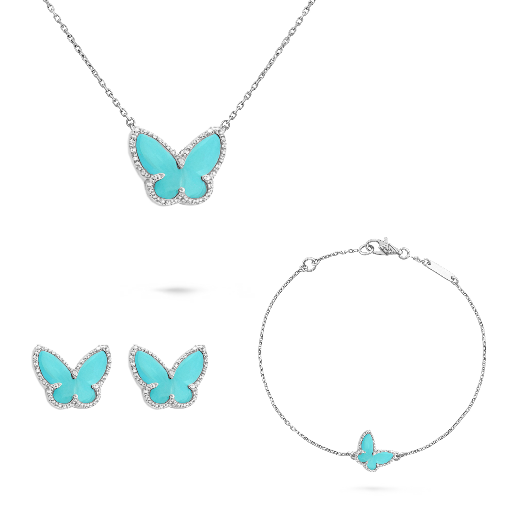 VCT011 Van cleef Lucky Alhambra butterfly pendant necklace bracelet earring stud jewelry set - ccjewelryacc