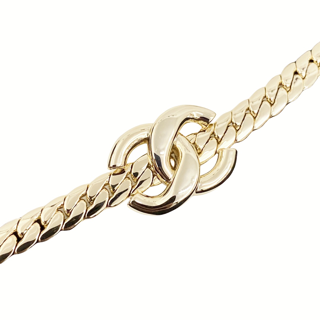 CCN254 CC logo choker Snake chain Necklace - ccjewelryacc